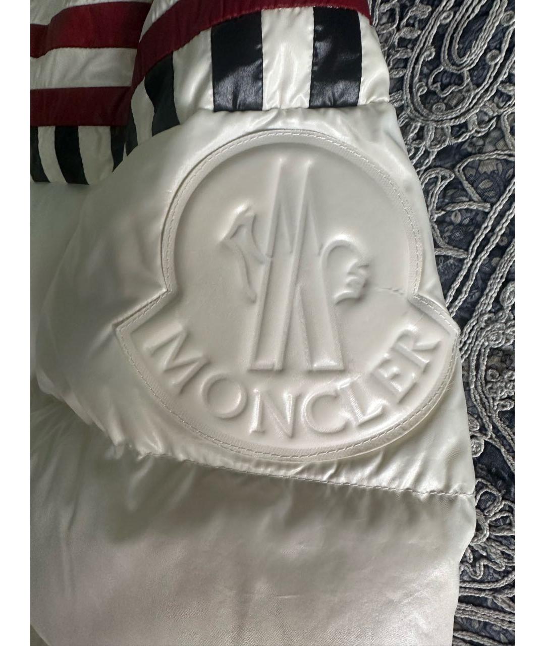 MONCLER Белый полиамидовый пуховик, фото 4