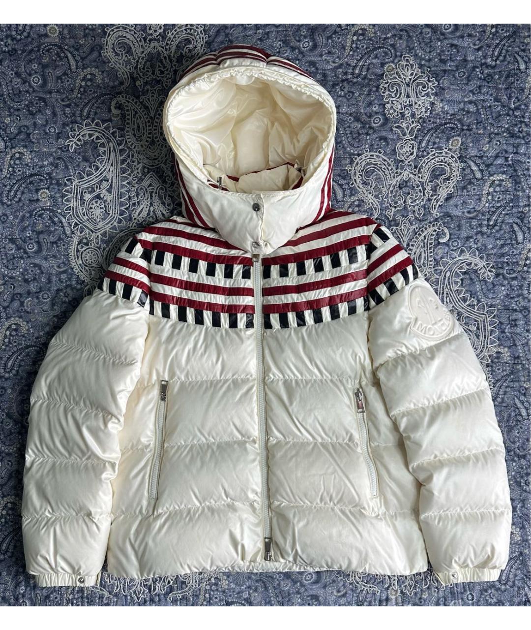 MONCLER Белый полиамидовый пуховик, фото 9