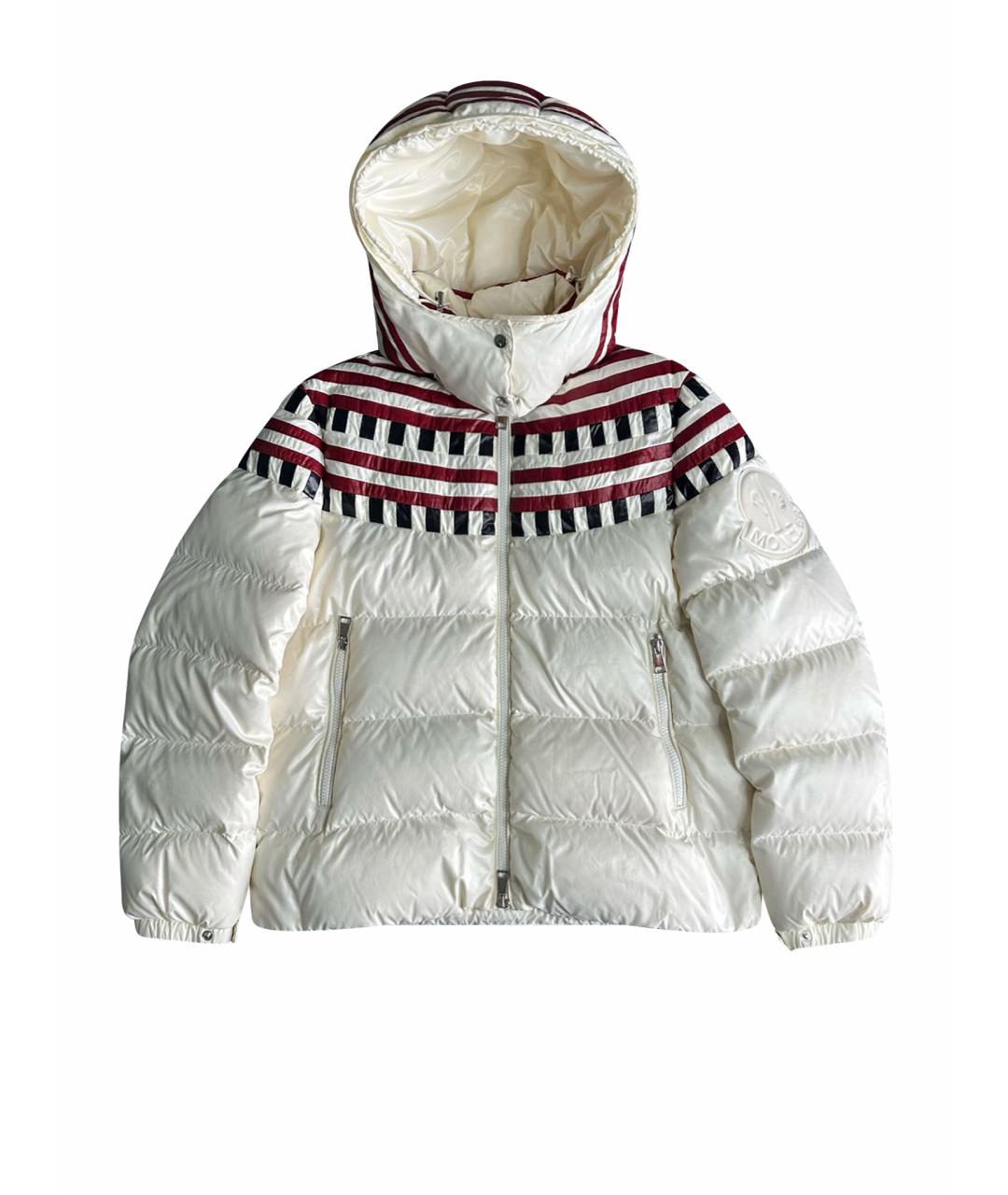 MONCLER Белый полиамидовый пуховик, фото 1