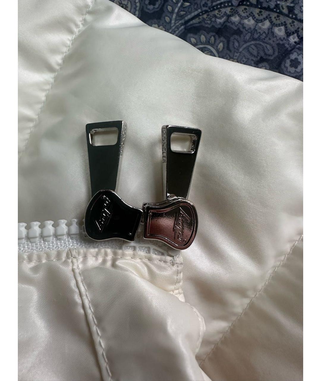 MONCLER Белый полиамидовый пуховик, фото 7