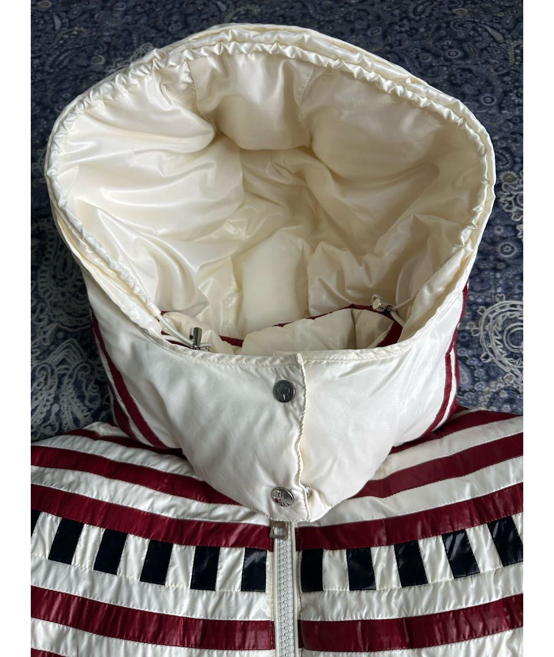 MONCLER Белый полиамидовый пуховик, фото 6
