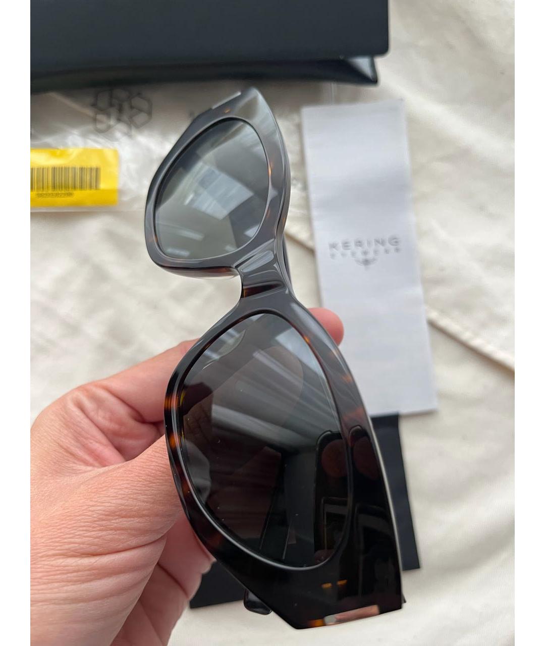 SAINT LAURENT Коричневые пластиковые солнцезащитные очки, фото 5