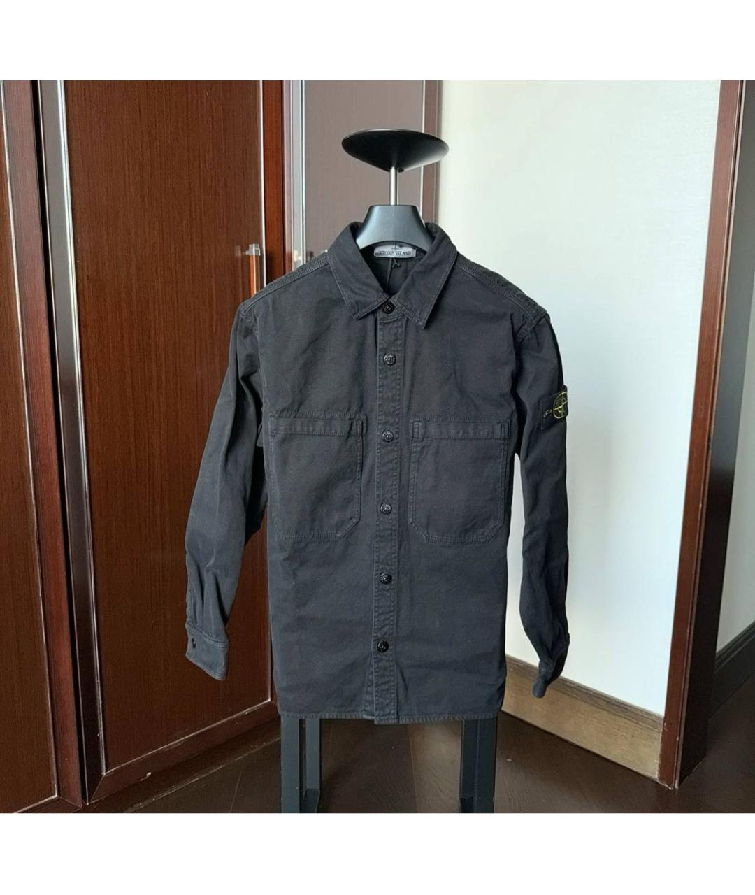 STONE ISLAND Черная хлопковая куртка, фото 6