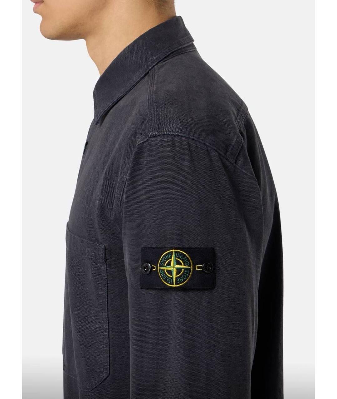 STONE ISLAND Черная хлопковая куртка, фото 4