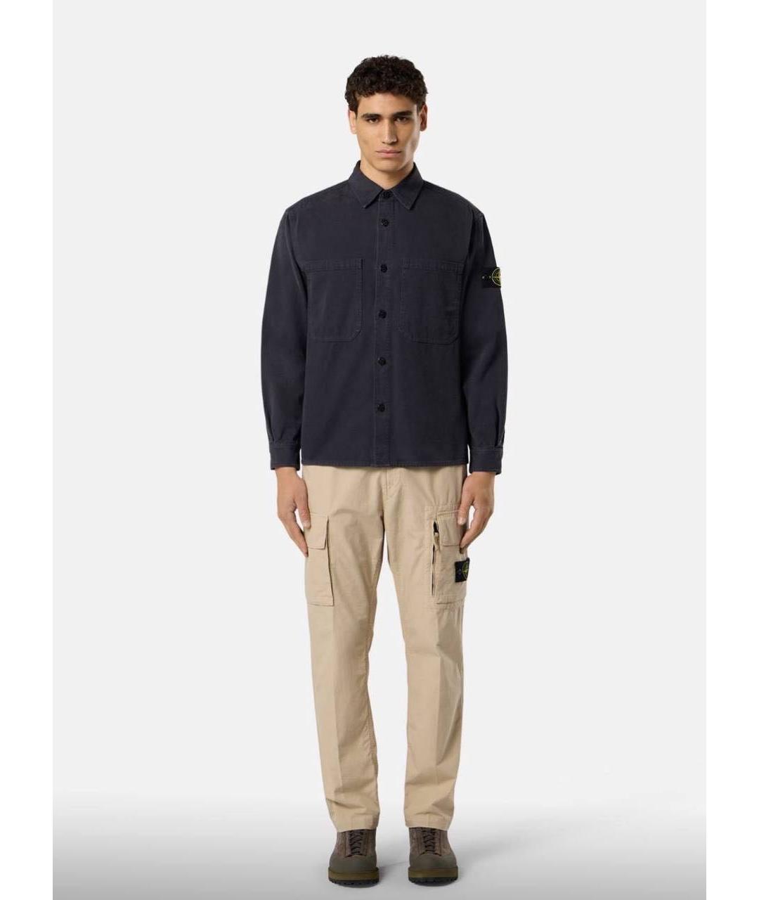 STONE ISLAND Черная хлопковая куртка, фото 3