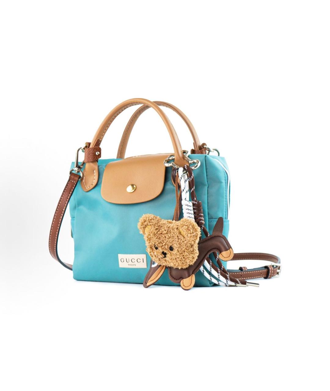 GUCCI BEAUTY Бирюзовая тканевая косметичка, фото 2