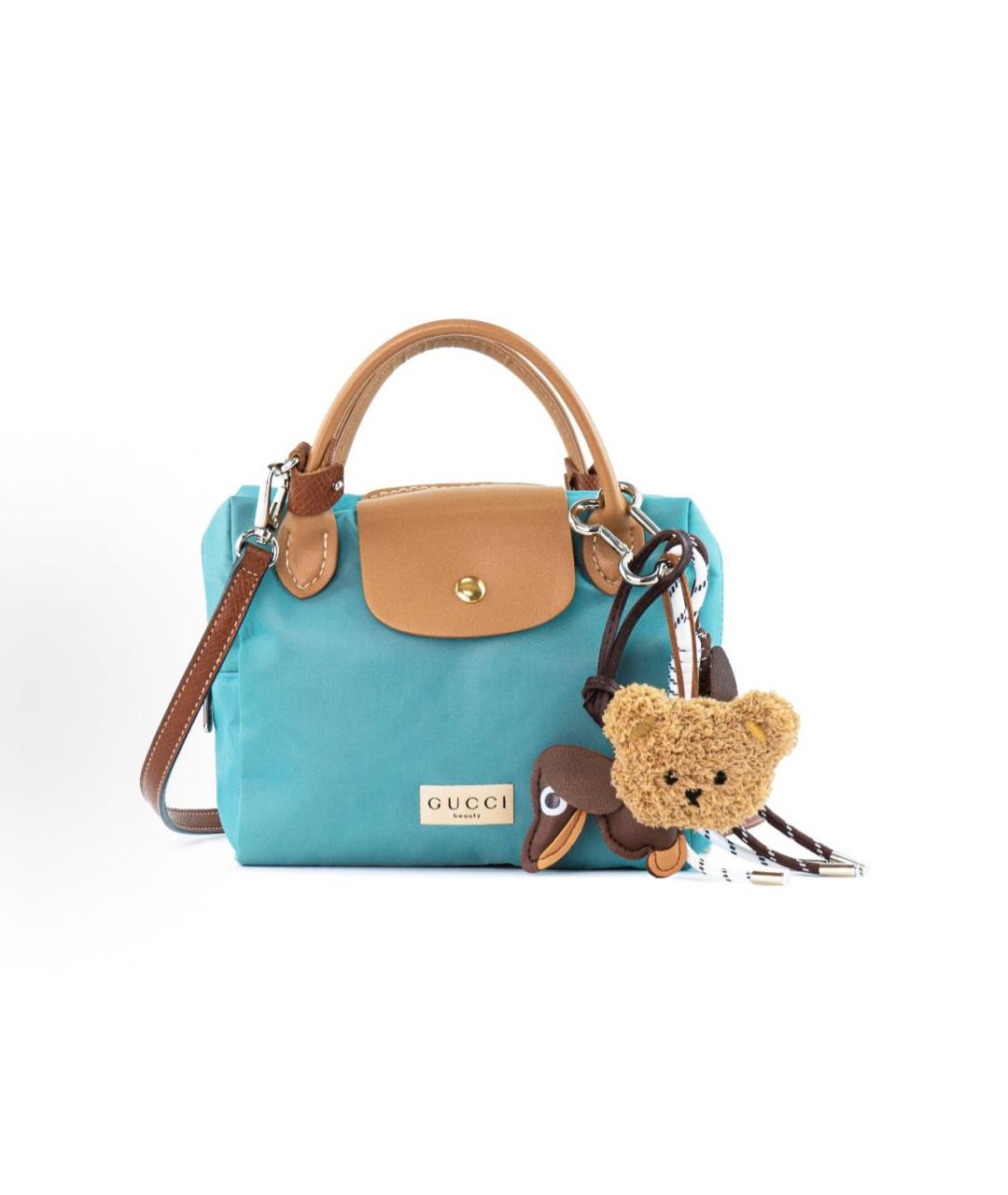 GUCCI BEAUTY Бирюзовая тканевая косметичка, фото 6