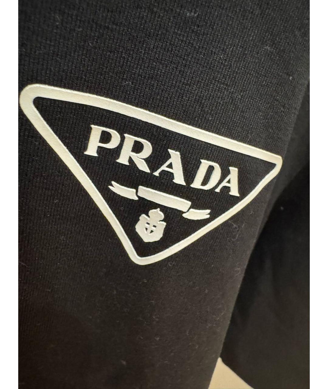 PRADA Черная хлопковая футболка, фото 3