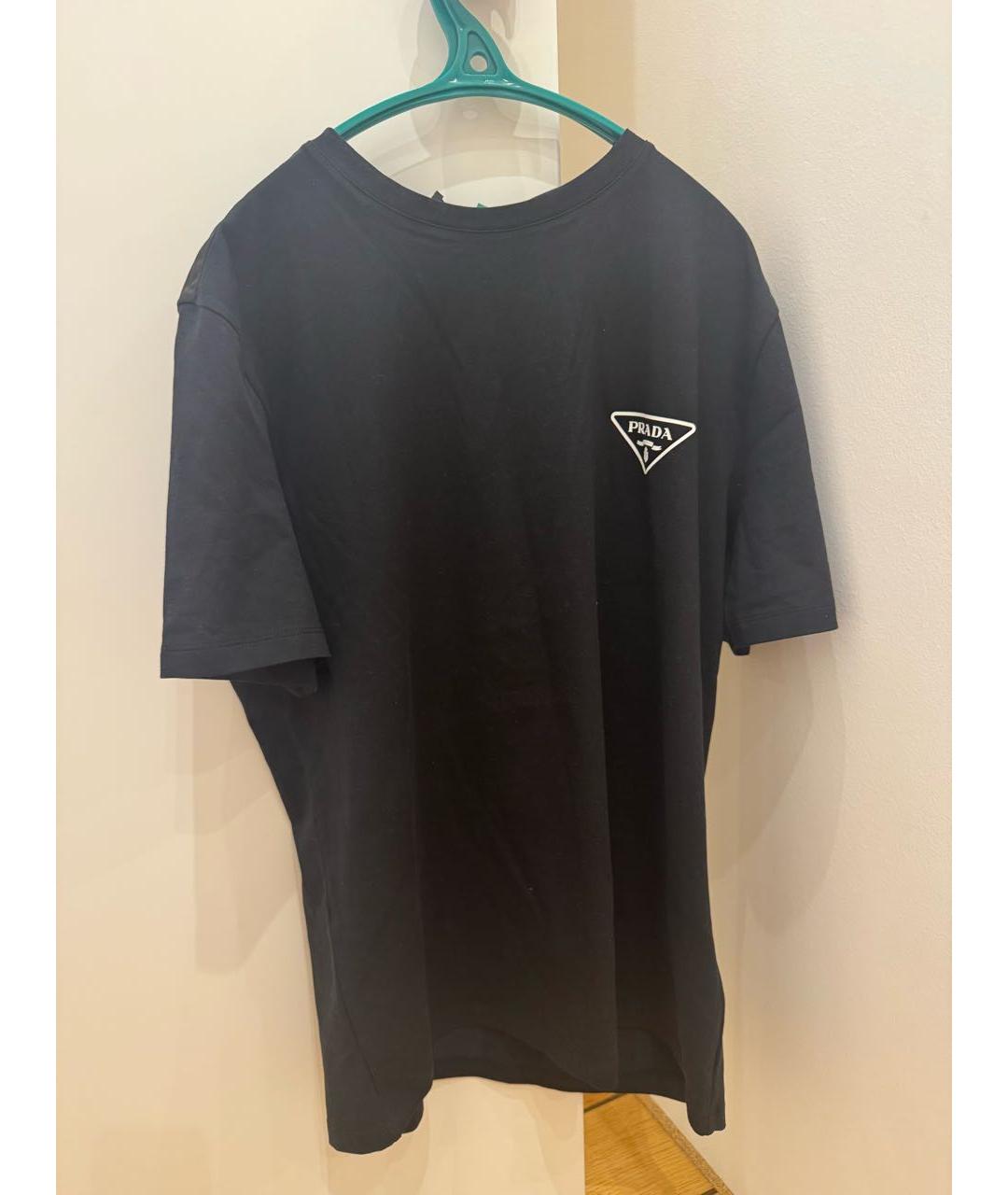 PRADA Черная хлопковая футболка, фото 2