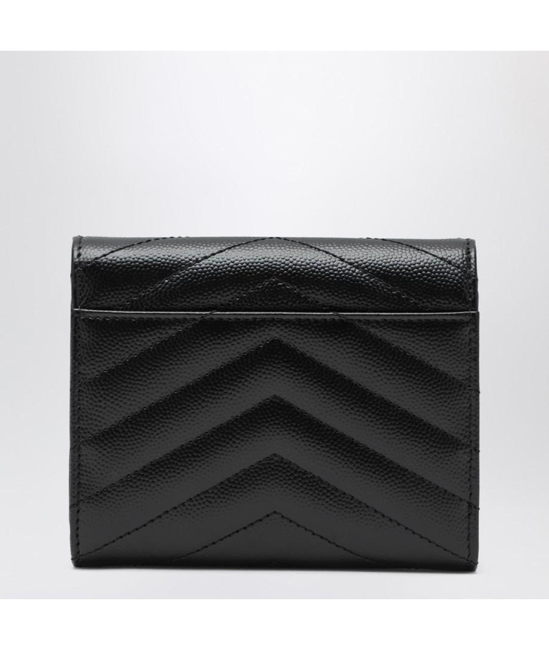 SAINT LAURENT Черный кожаный кошелек, фото 2