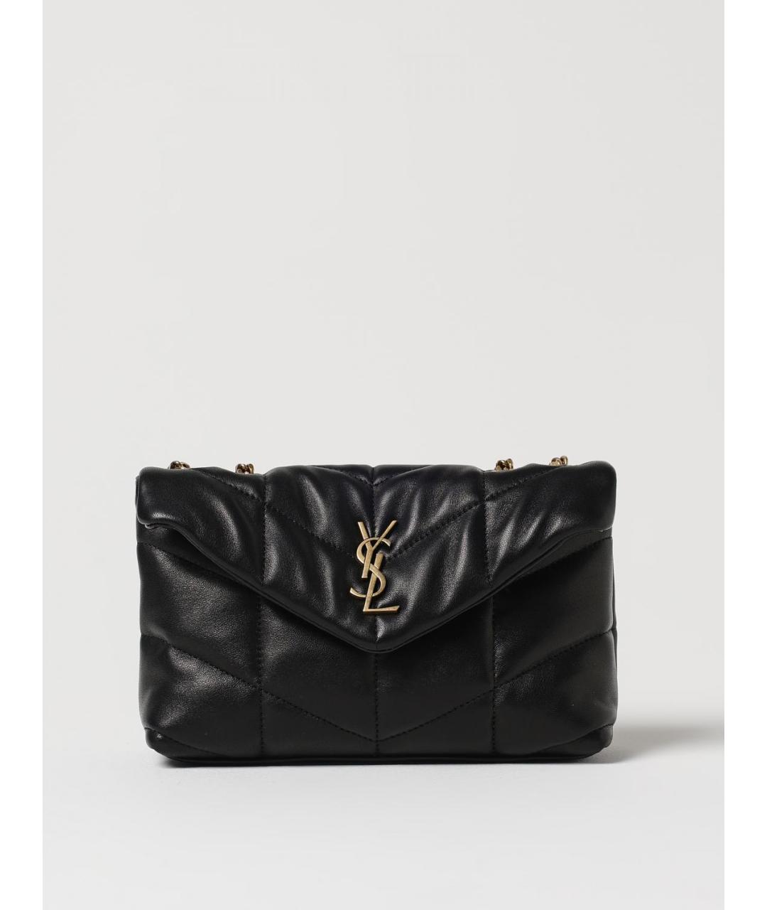 SAINT LAURENT Черная кожаная сумка через плечо, фото 3