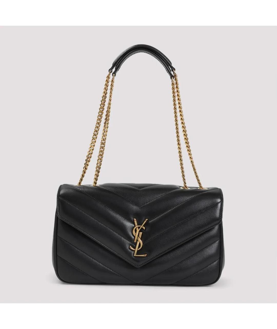 SAINT LAURENT Черная кожаная сумка через плечо, фото 3