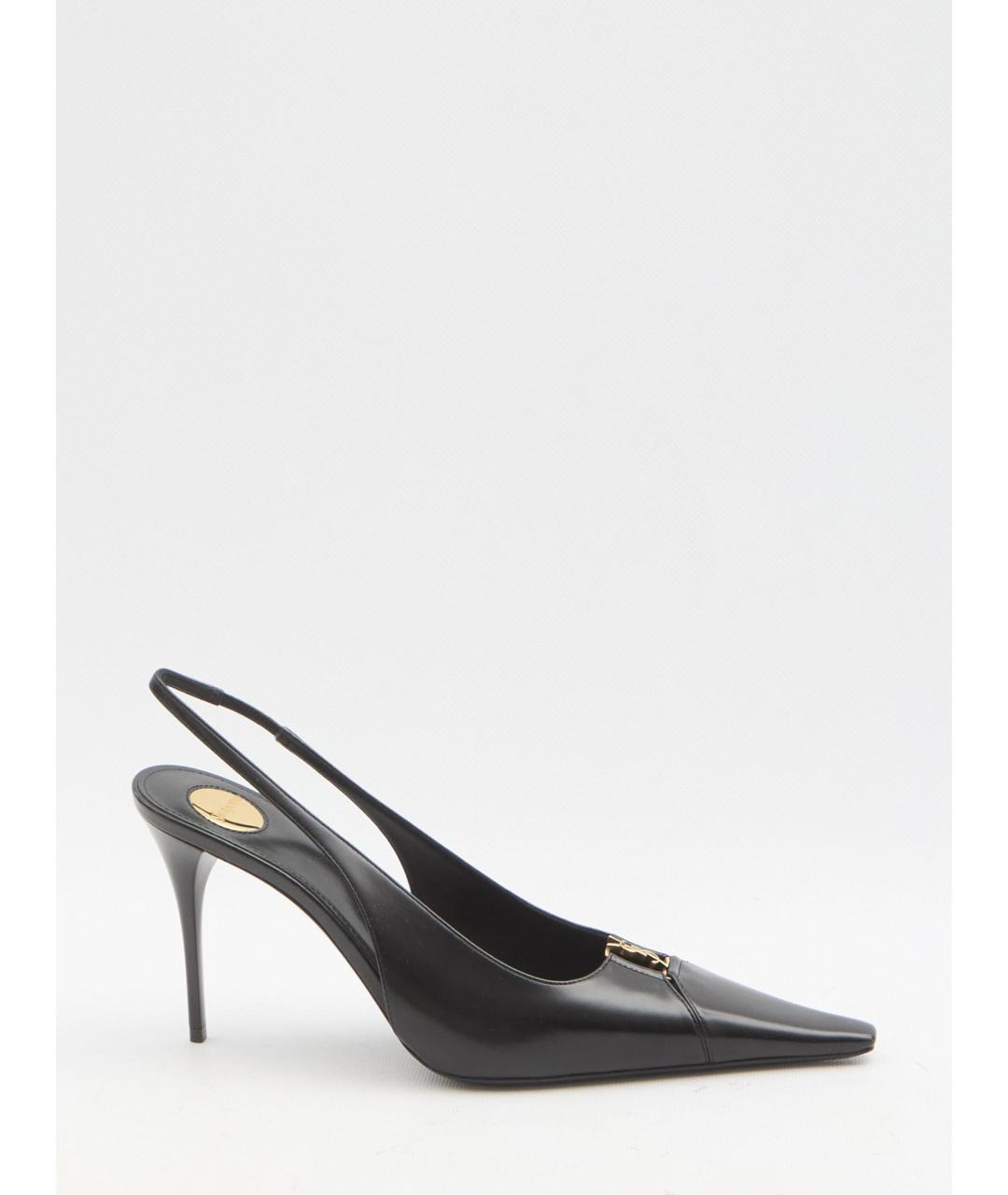 SAINT LAURENT Черные кожаные туфли, фото 3