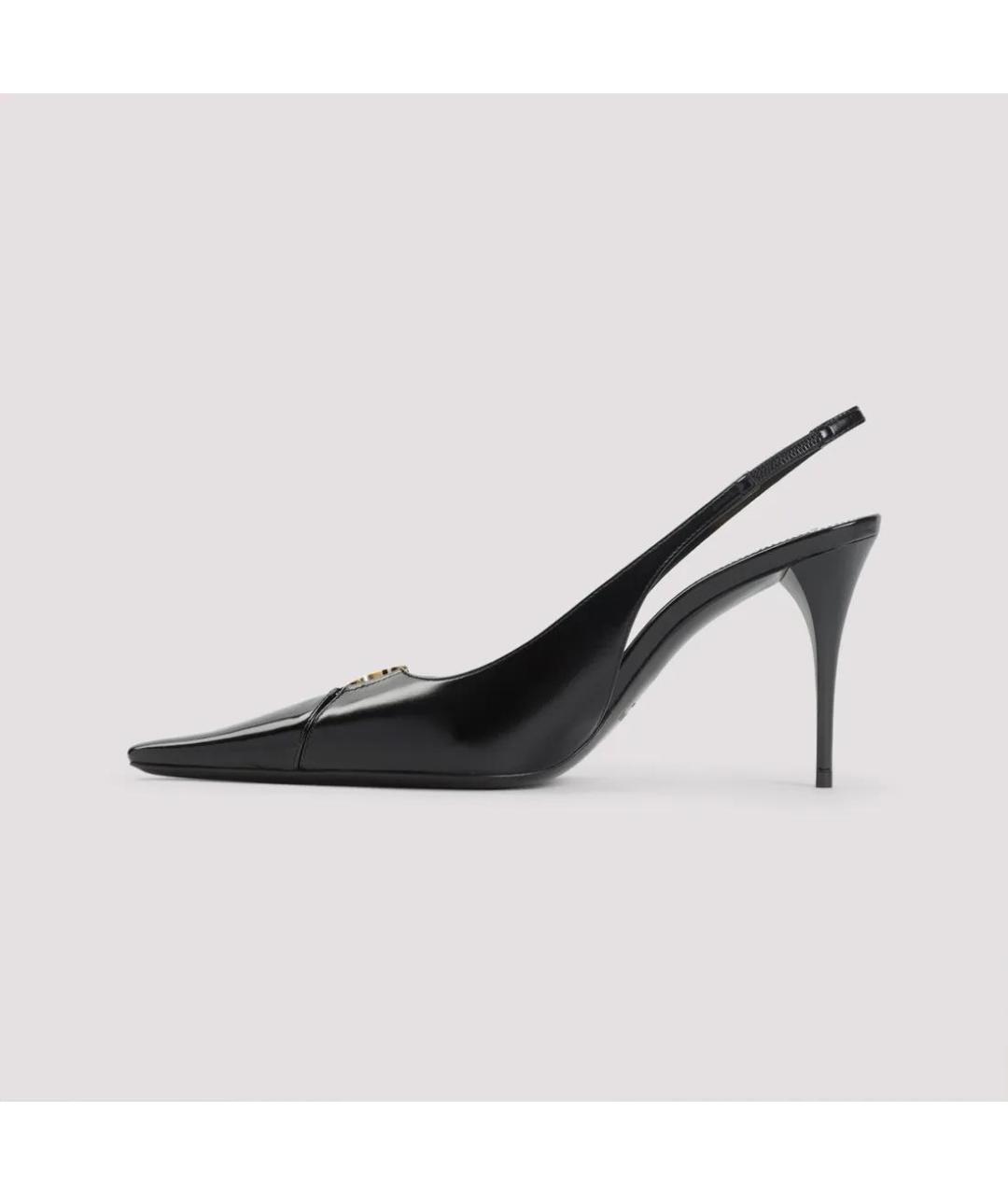 SAINT LAURENT Черные кожаные туфли, фото 2