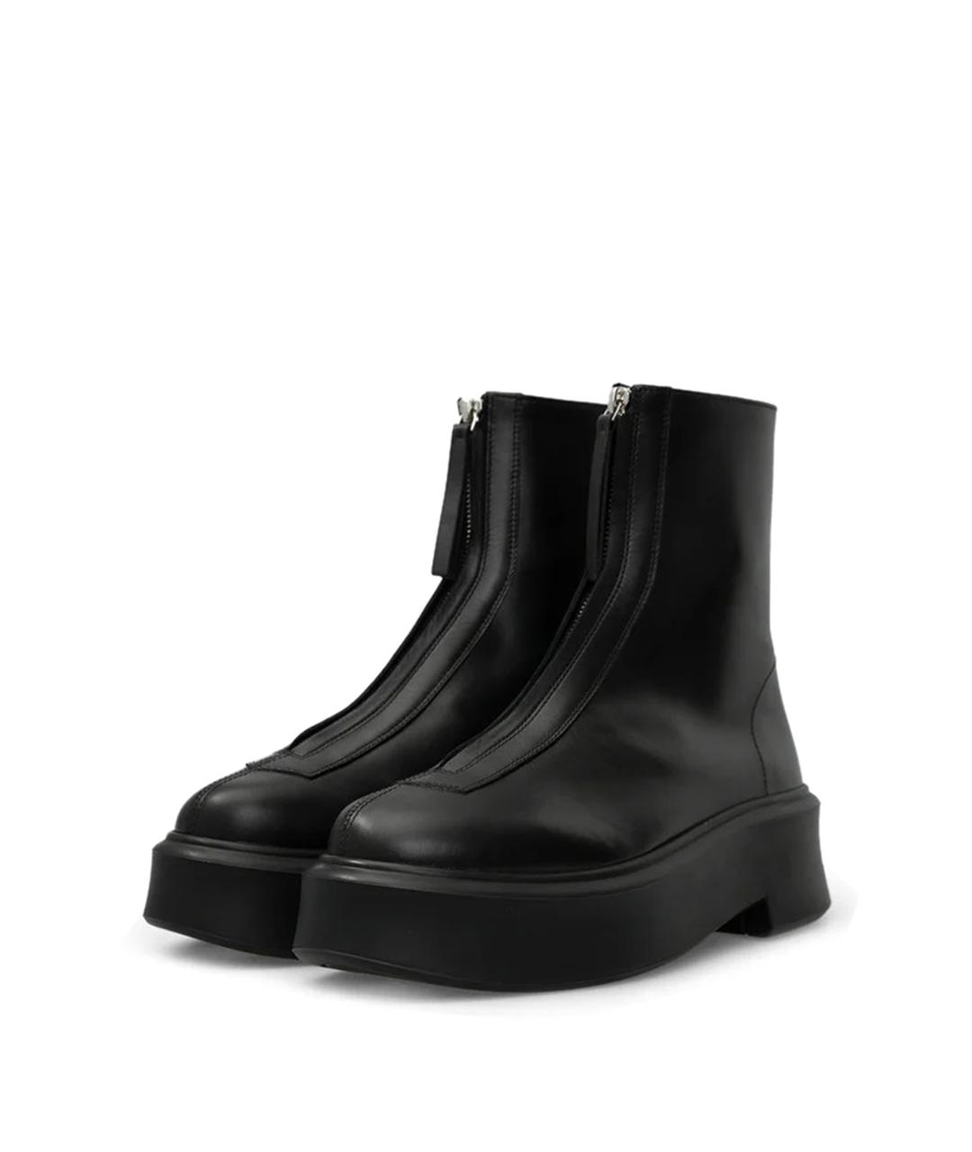 THE ROW Черные кожаные ботинки, фото 4