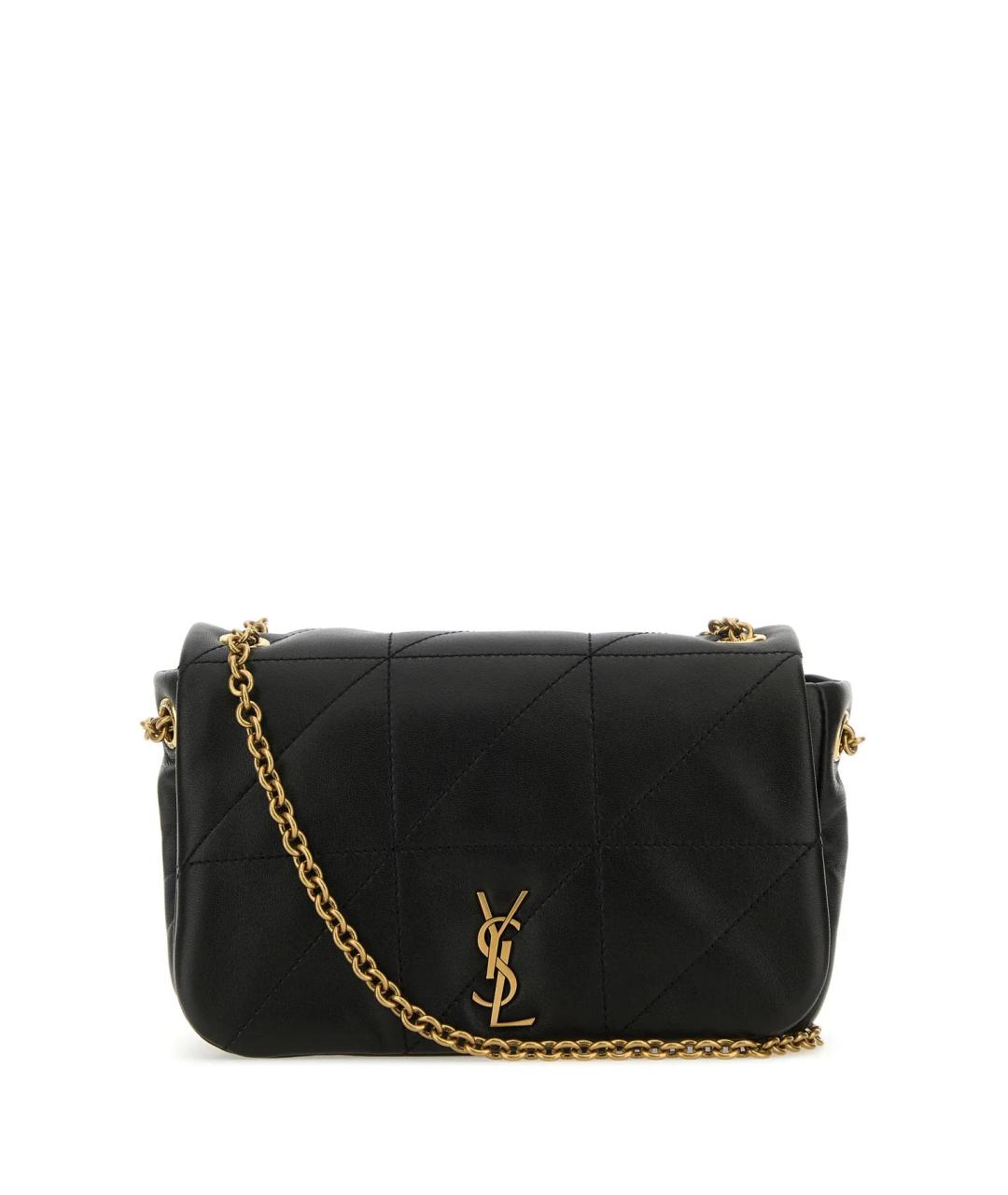 SAINT LAURENT Черная кожаная сумка через плечо, фото 1