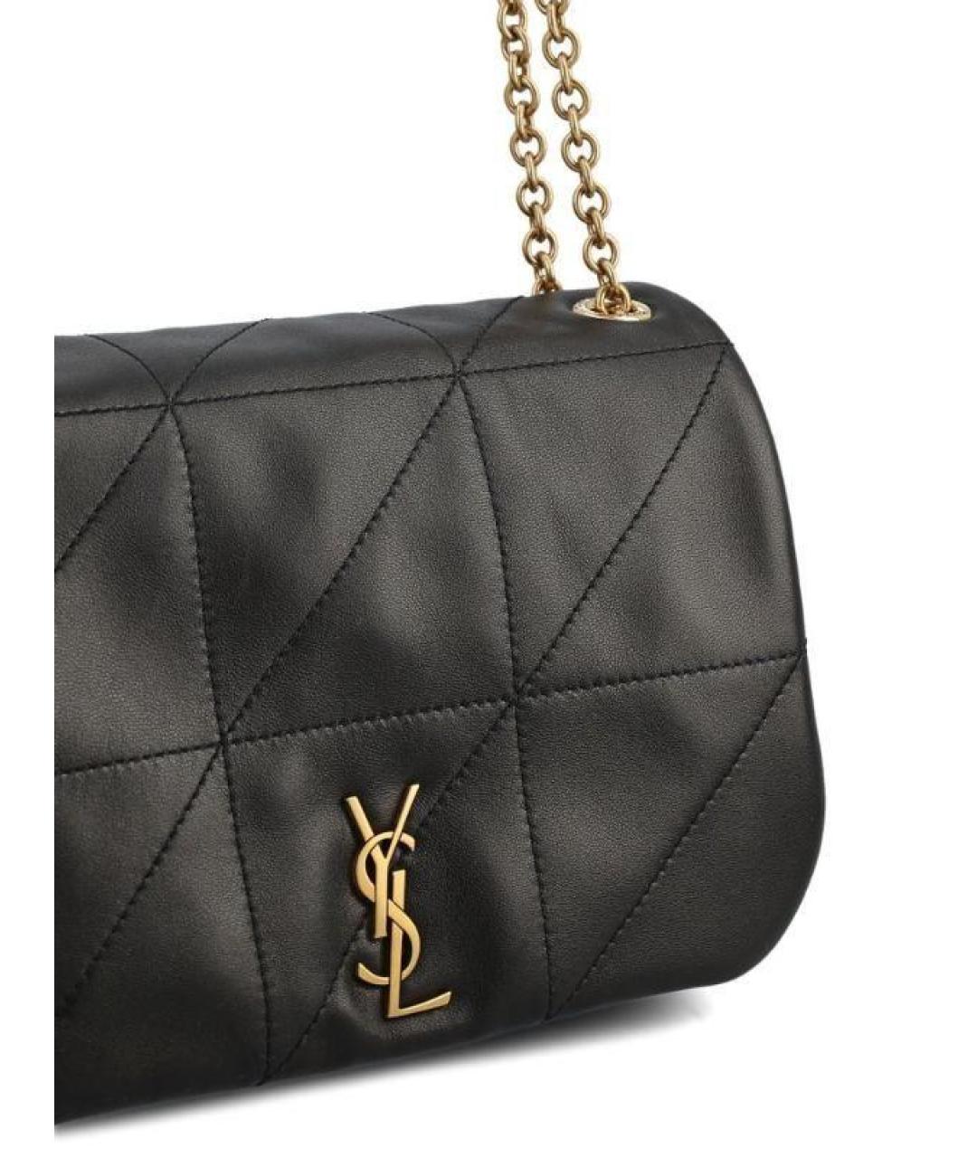 SAINT LAURENT Черная кожаная сумка через плечо, фото 3