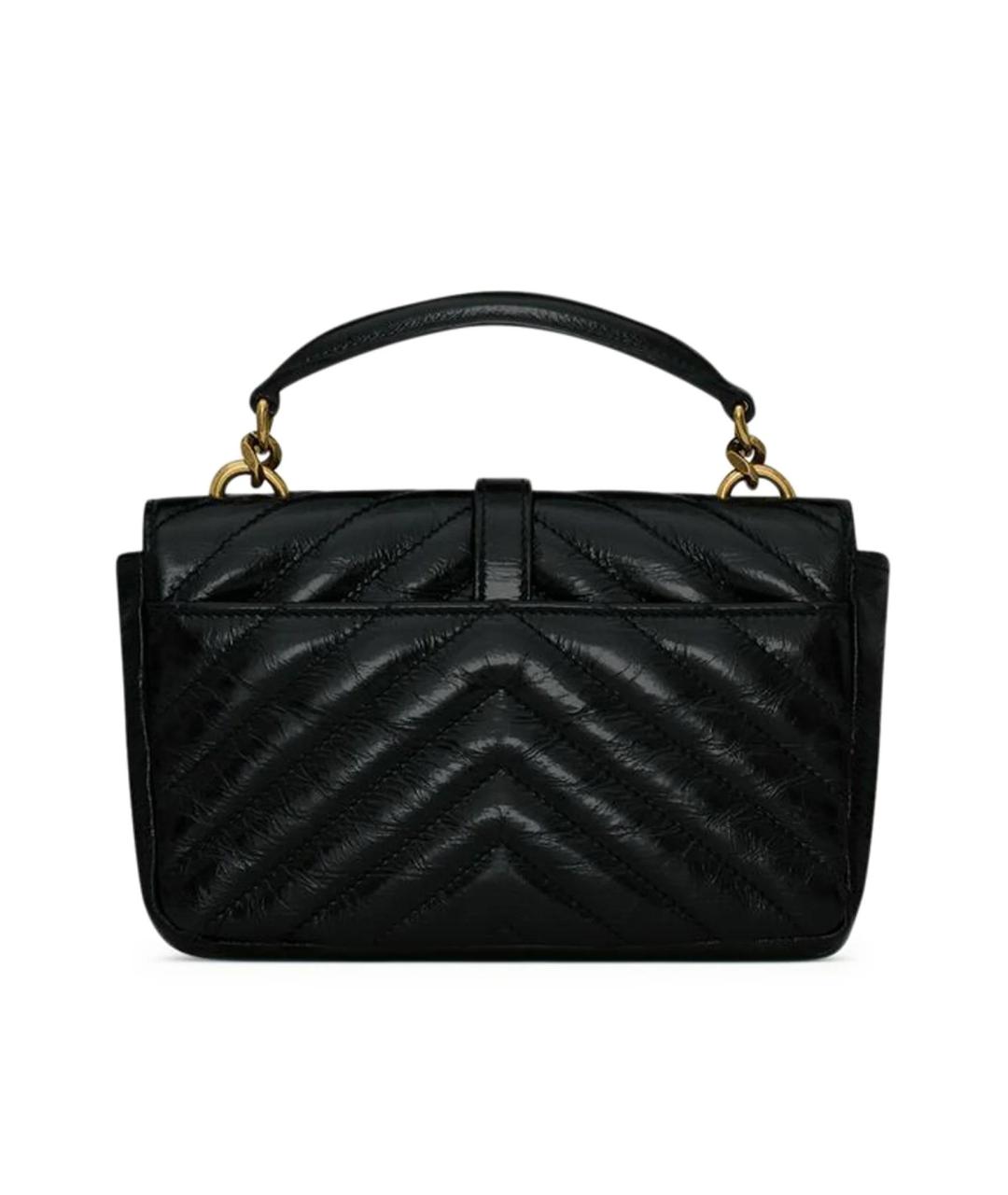 SAINT LAURENT Черная кожаная сумка через плечо, фото 2