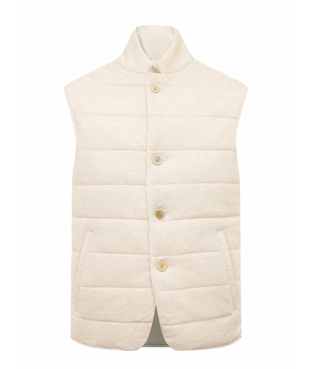BRUNELLO CUCINELLI Бежевый льняной жилет, фото 1