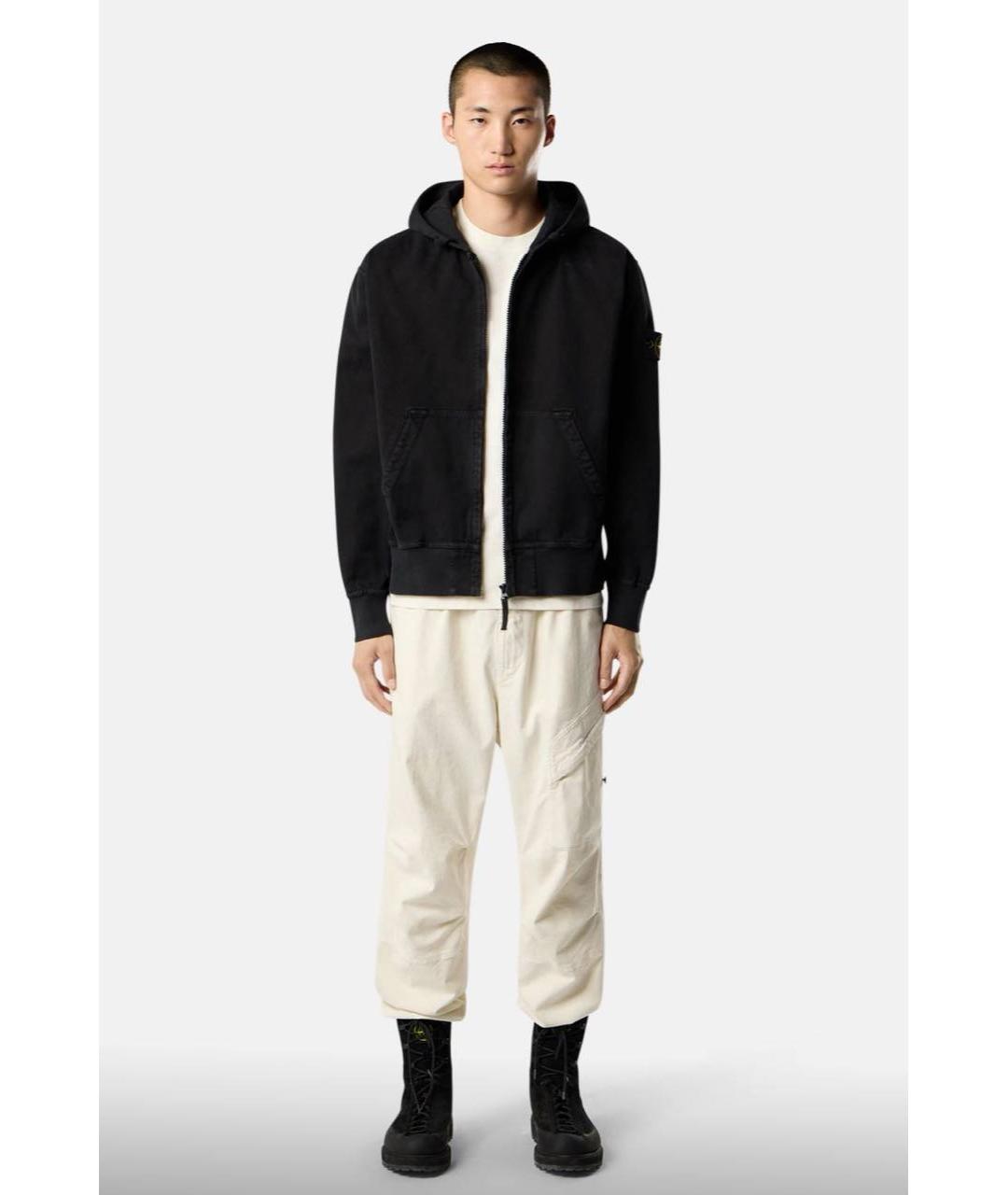 STONE ISLAND Черная хлопковая куртка, фото 4