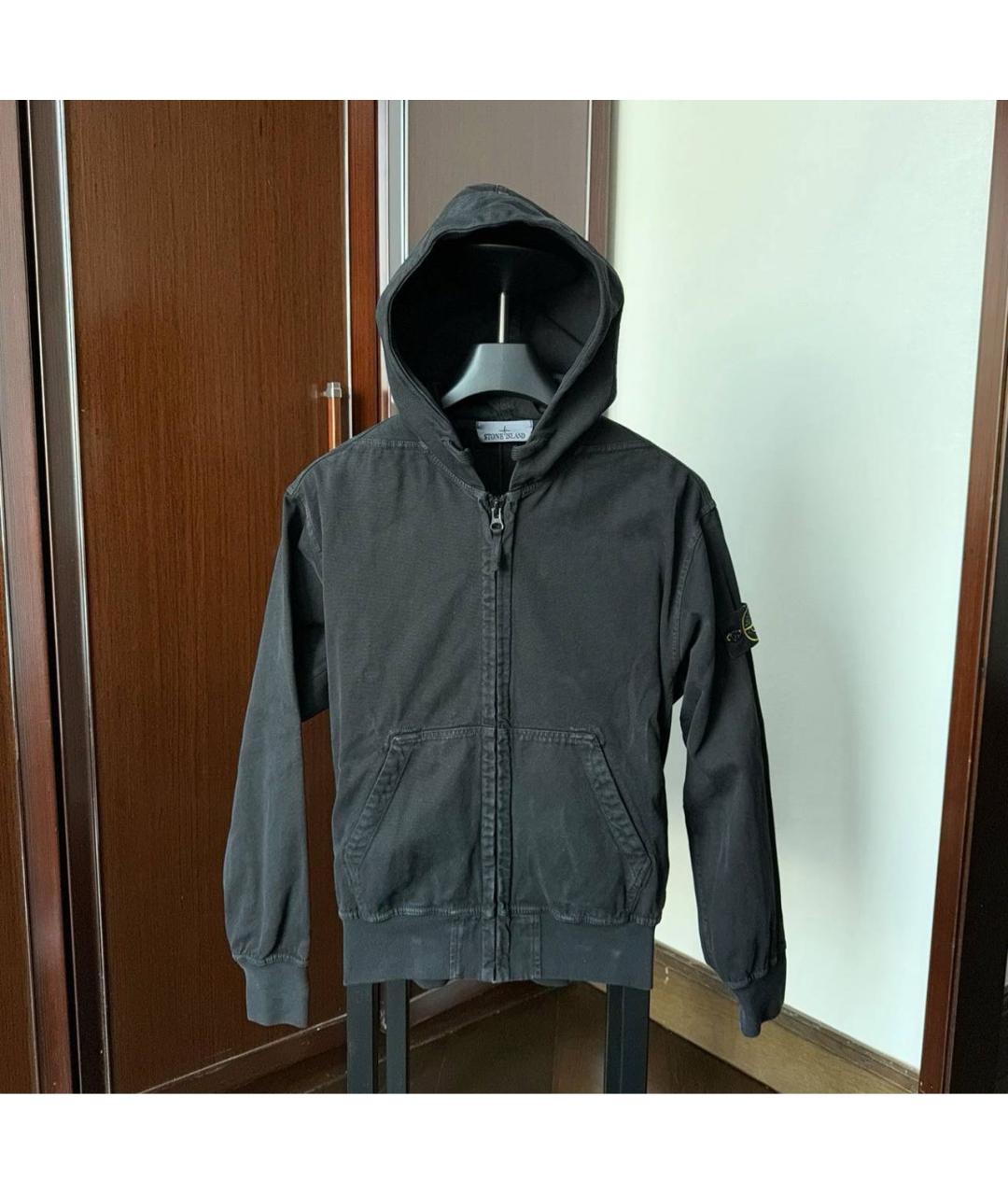 STONE ISLAND Черная хлопковая куртка, фото 5