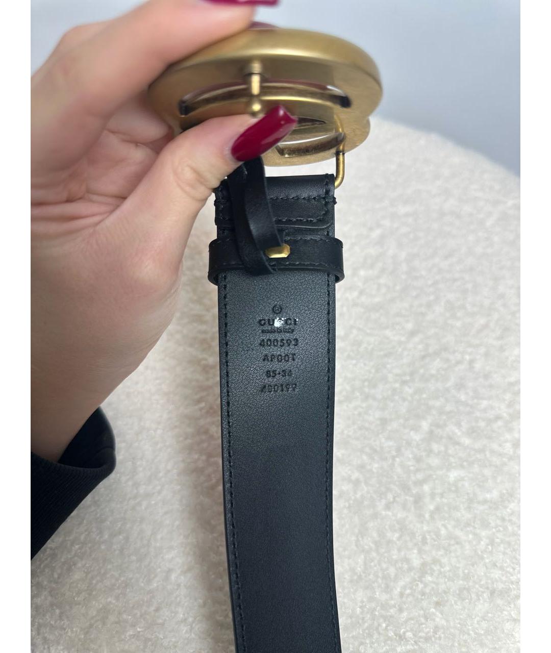 GUCCI Черный кожаный ремень, фото 3