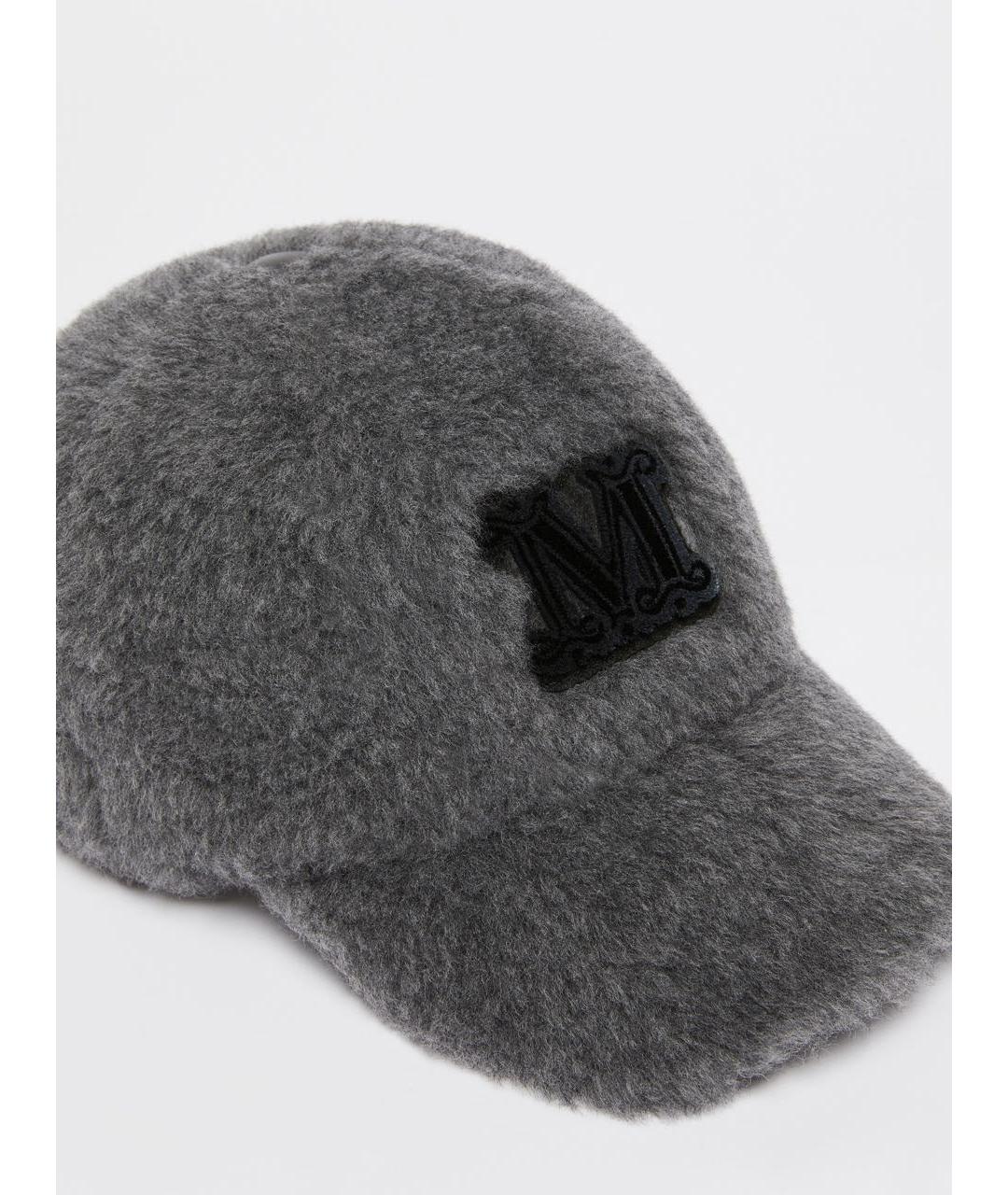 MAX MARA Антрацитовая шерстяная кепка, фото 2