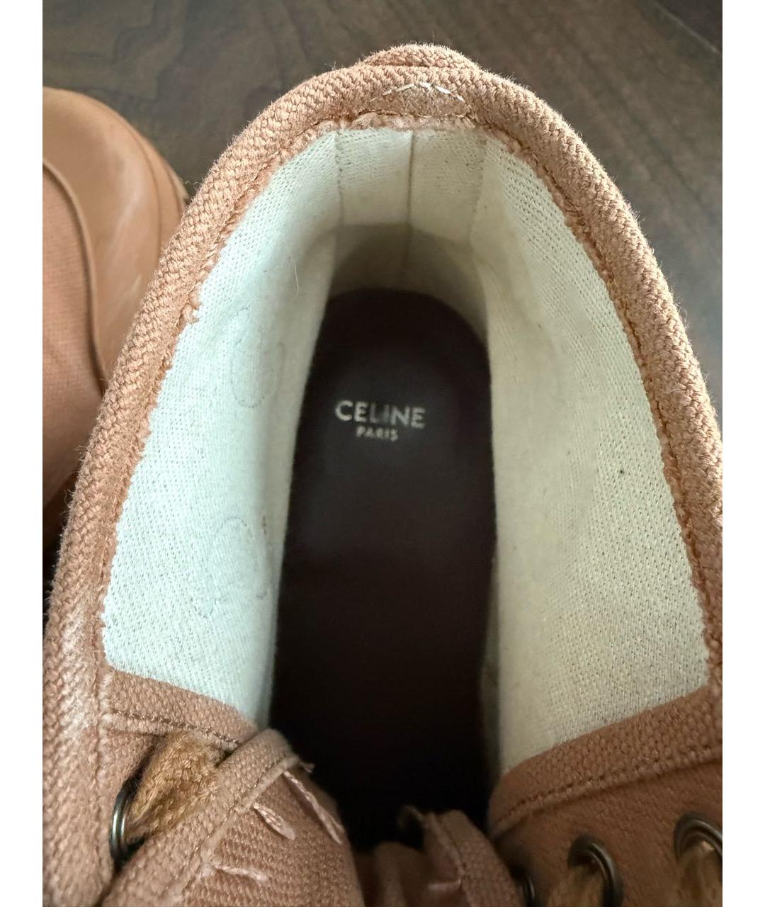 CELINE Коричневые текстильные кроссовки, фото 6
