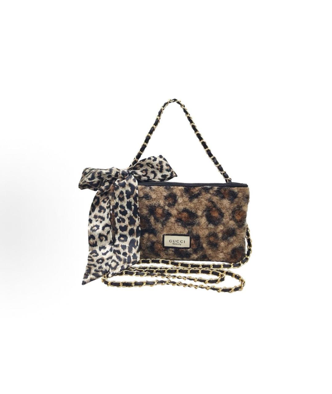 GUCCI BEAUTY Коричневая меховая косметичка, фото 8