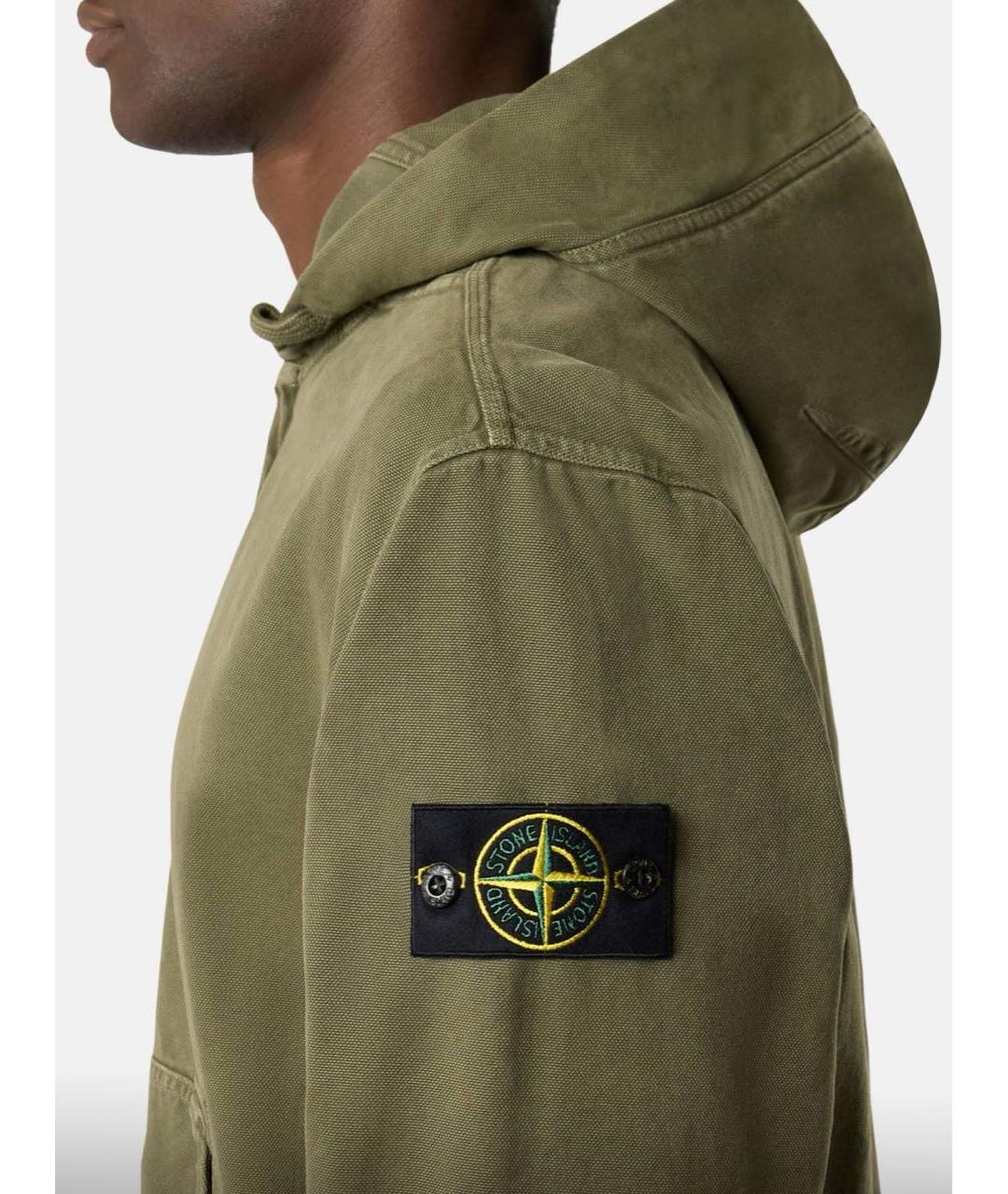STONE ISLAND Хаки хлопковая куртка, фото 3