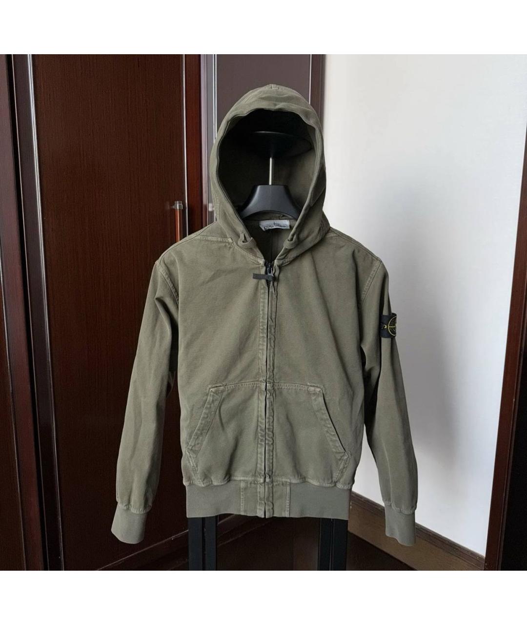 STONE ISLAND Хаки хлопковая куртка, фото 6