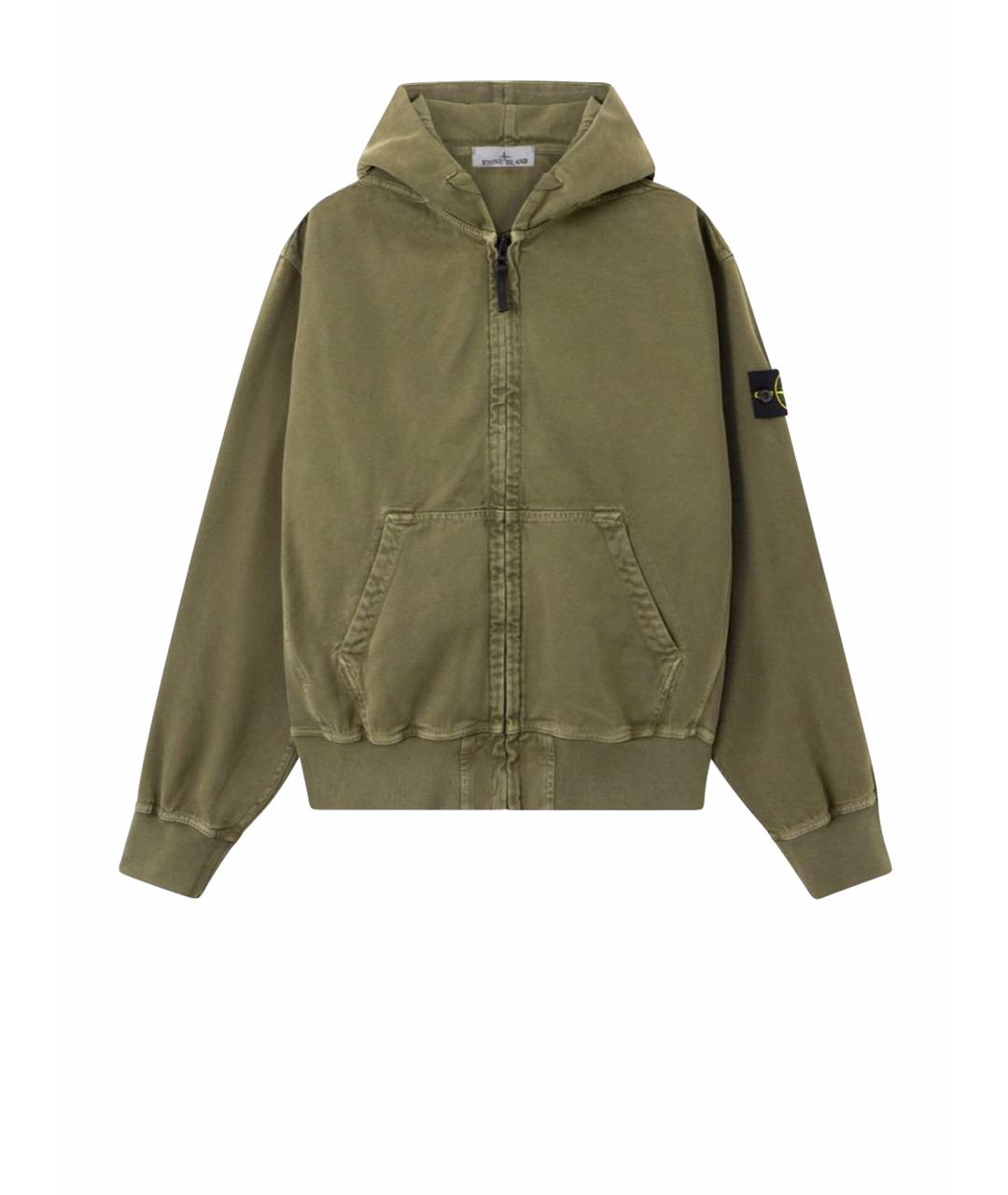 STONE ISLAND Хаки хлопковая куртка, фото 1