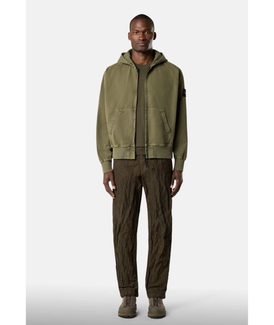 STONE ISLAND Хаки хлопковая куртка, фото 5