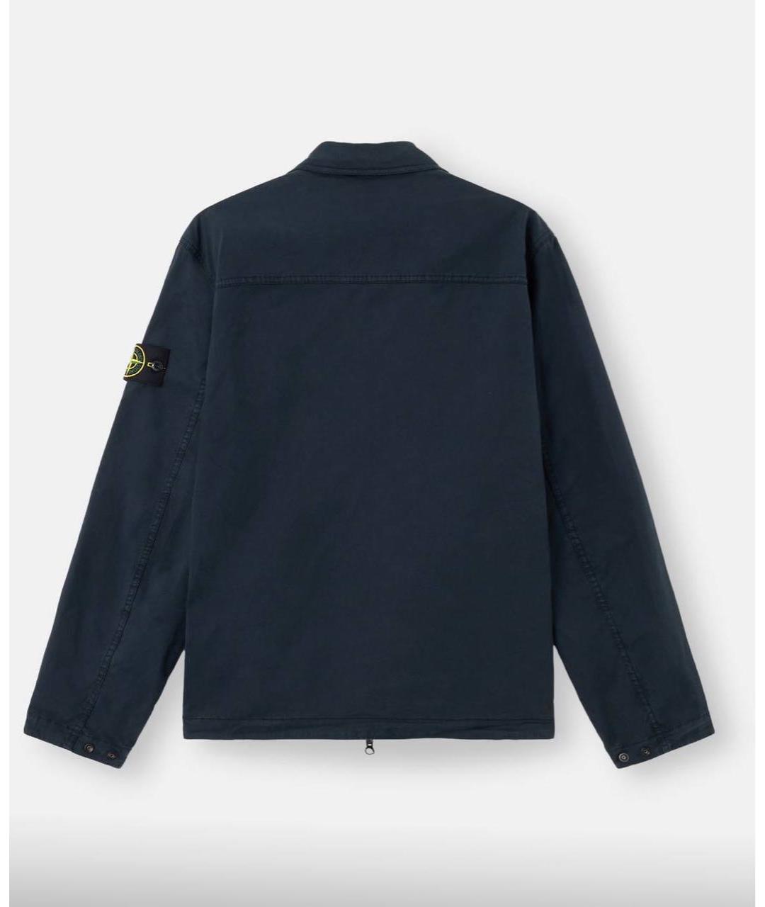 STONE ISLAND Темно-синяя хлопковая куртка, фото 2