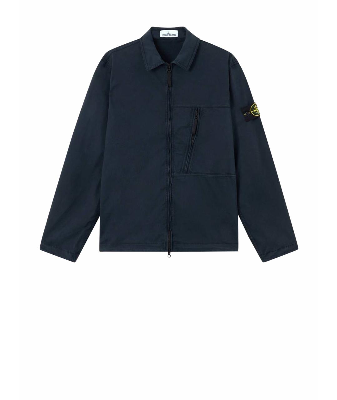 STONE ISLAND Темно-синяя хлопковая куртка, фото 1