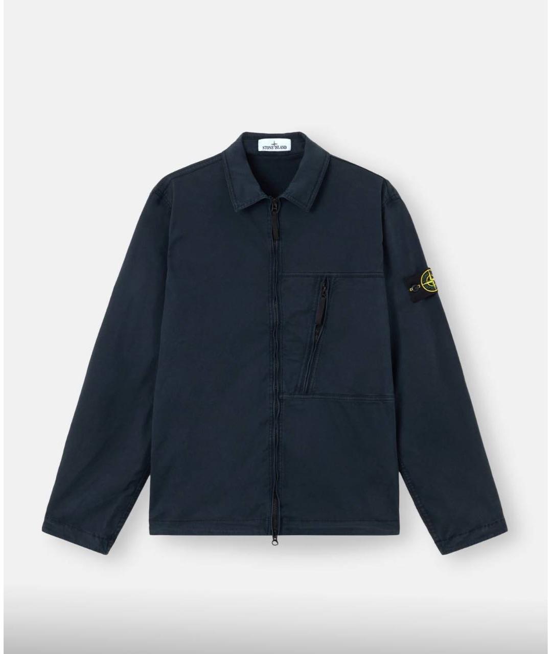 STONE ISLAND Темно-синяя хлопковая куртка, фото 7