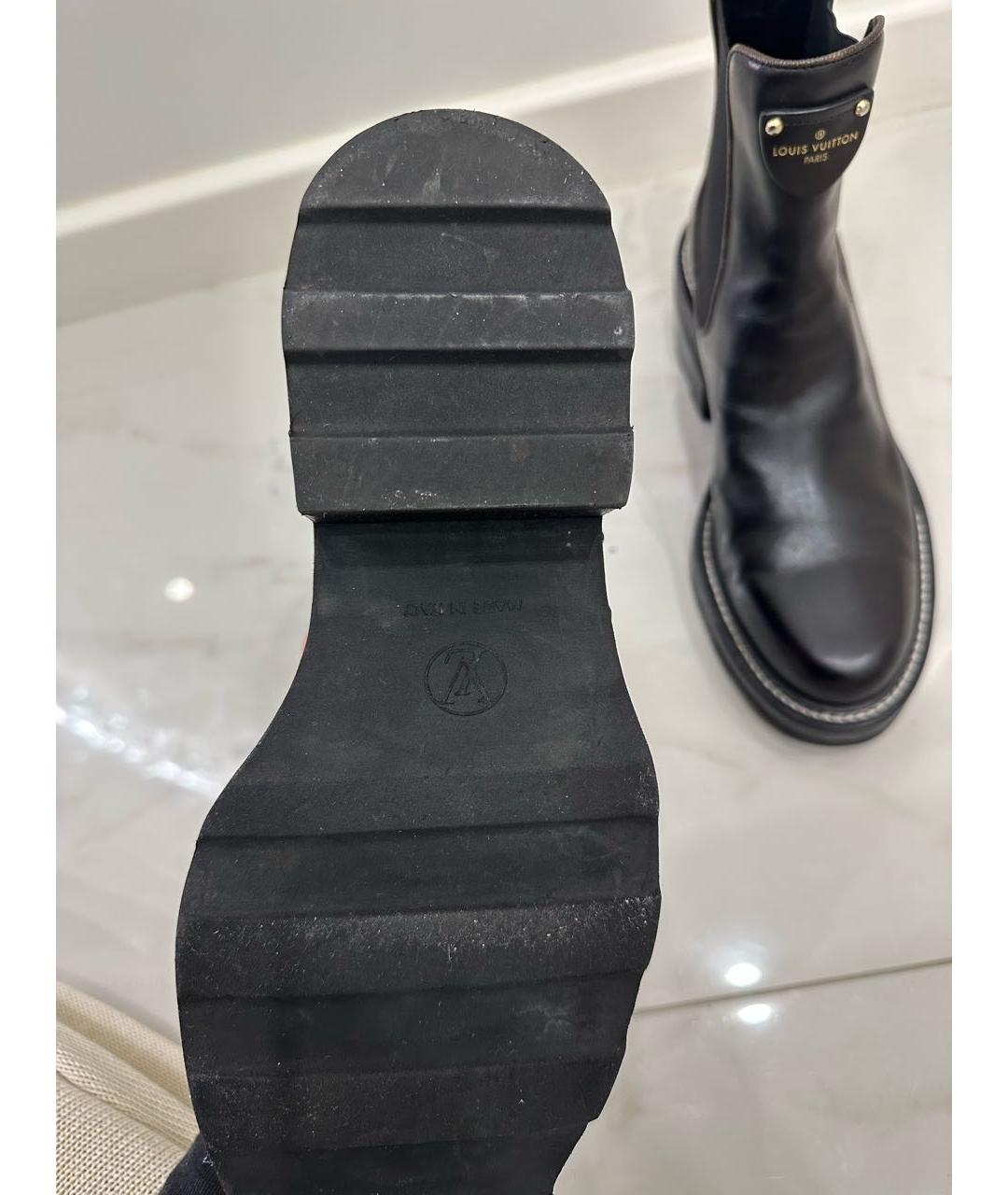 LOUIS VUITTON Черные кожаные сапоги, фото 6