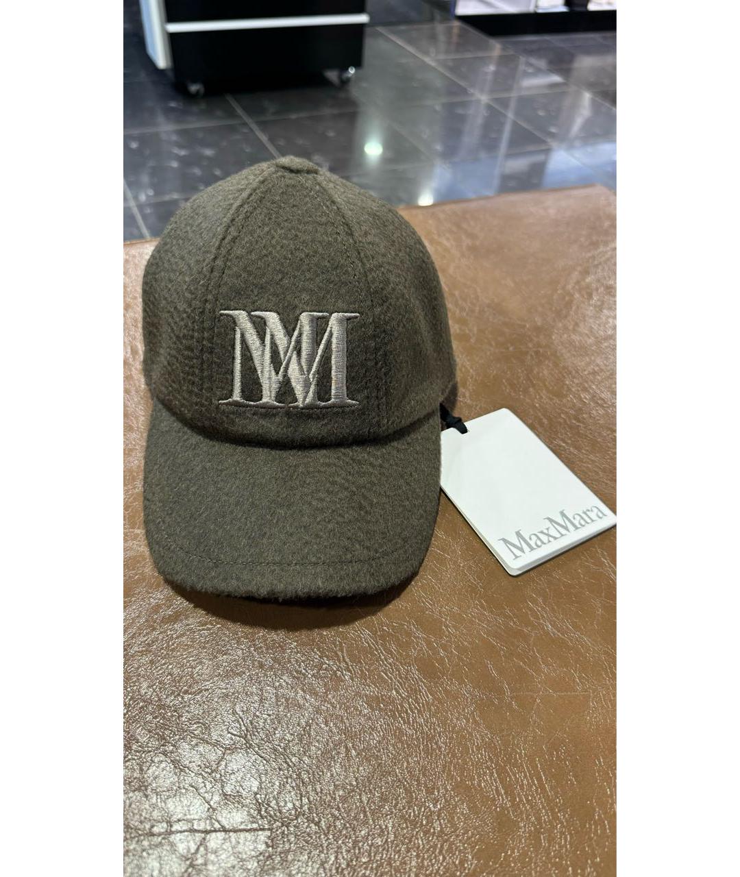 MAX MARA Хаки шерстяная кепка, фото 3