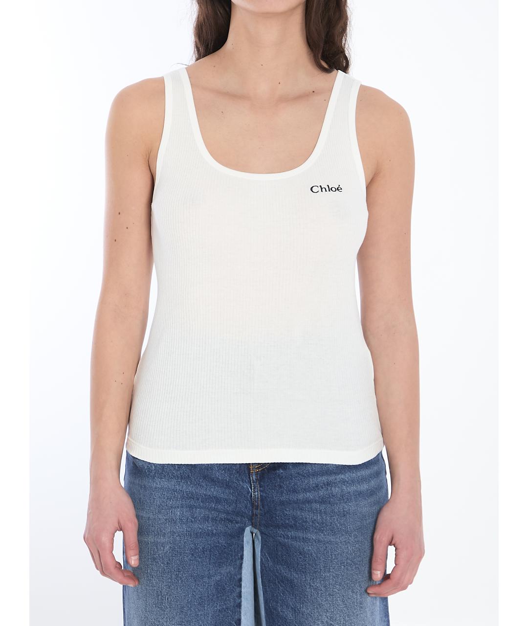 CHLOE Белая хлопковая майка, фото 2