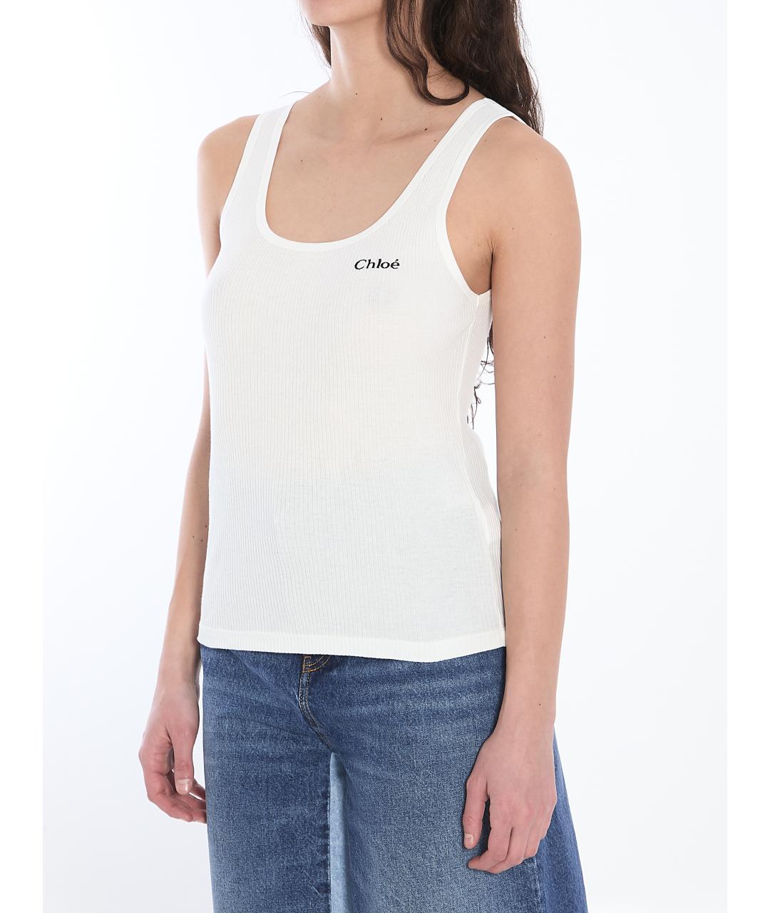 CHLOE Белая хлопковая майка, фото 3