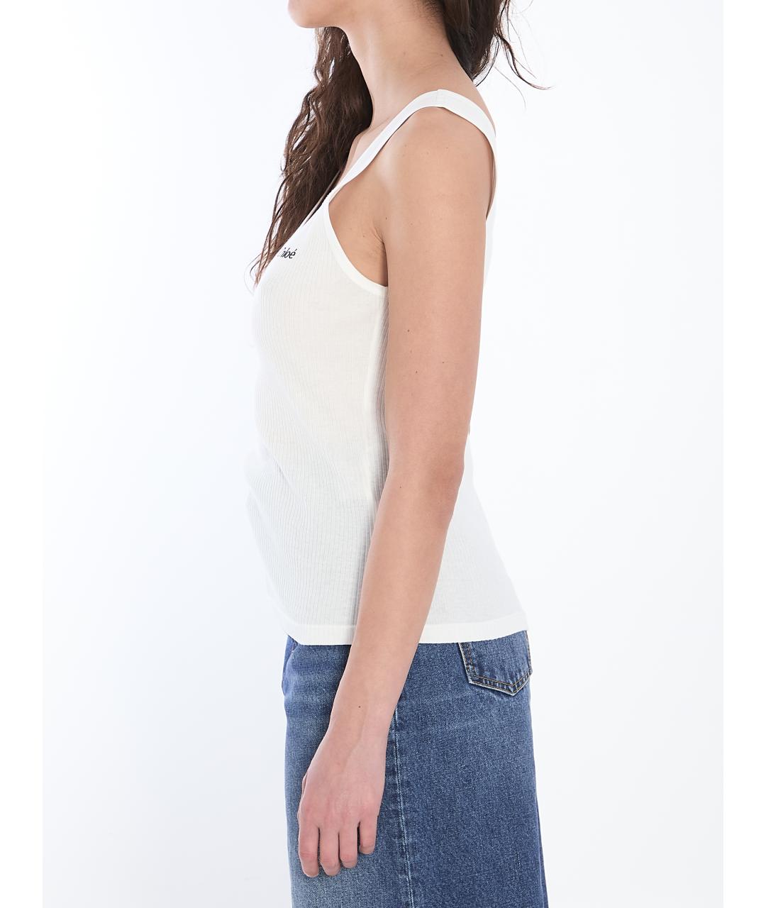 CHLOE Белая хлопковая майка, фото 4