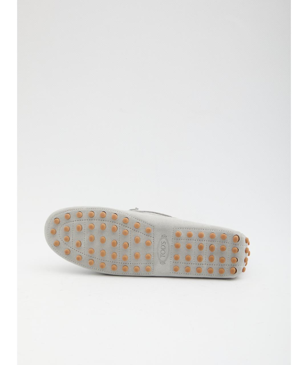 TOD'S Серые замшевые лоферы, фото 4