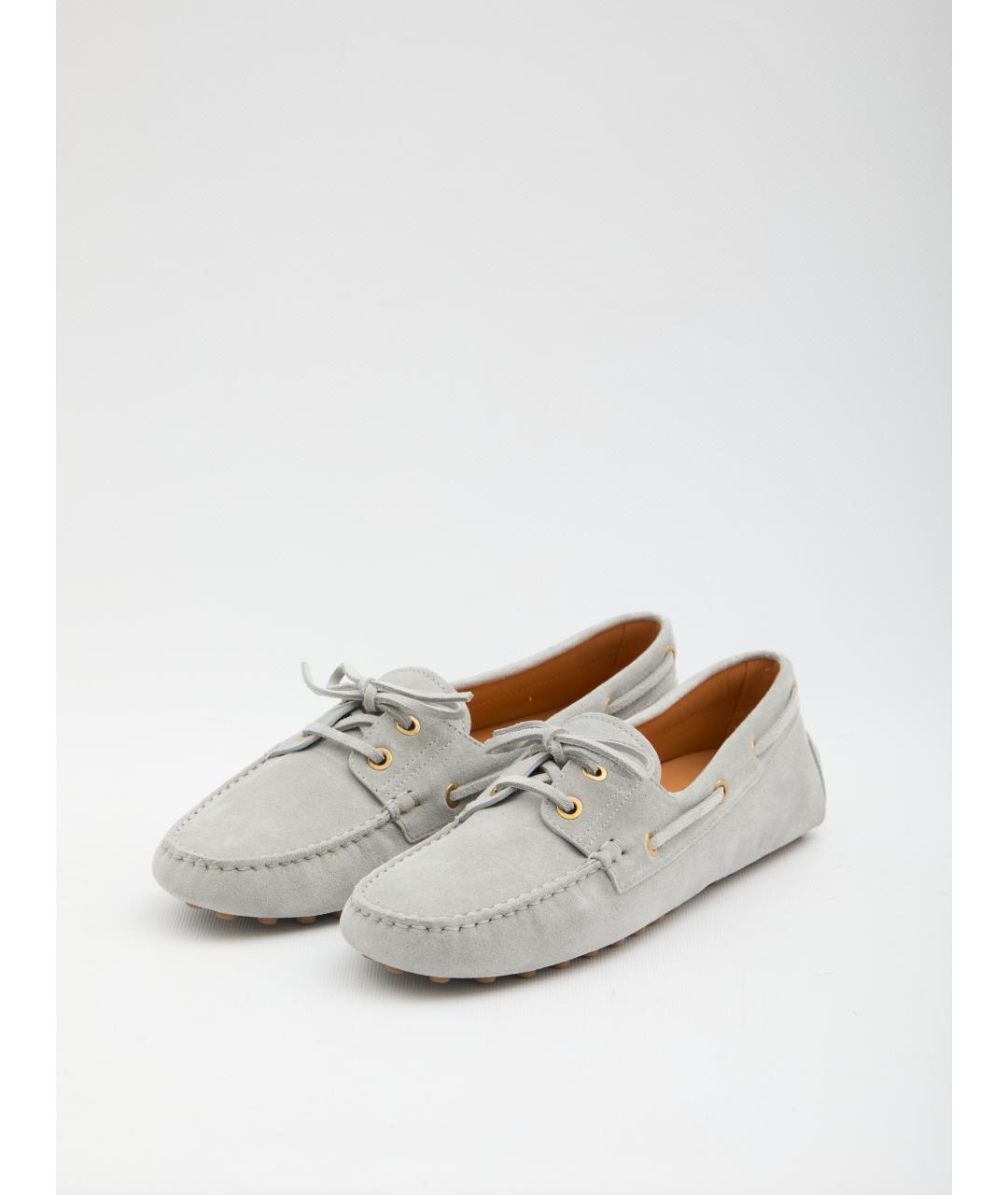 TOD'S Серые замшевые лоферы, фото 2