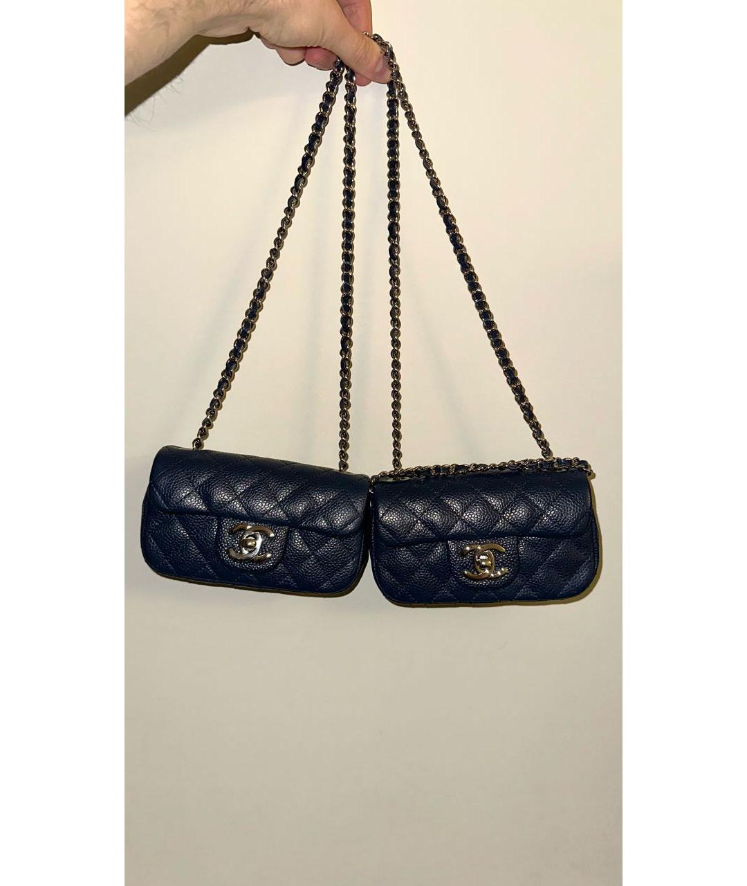 CHANEL Синяя кожаная сумка через плечо, фото 7