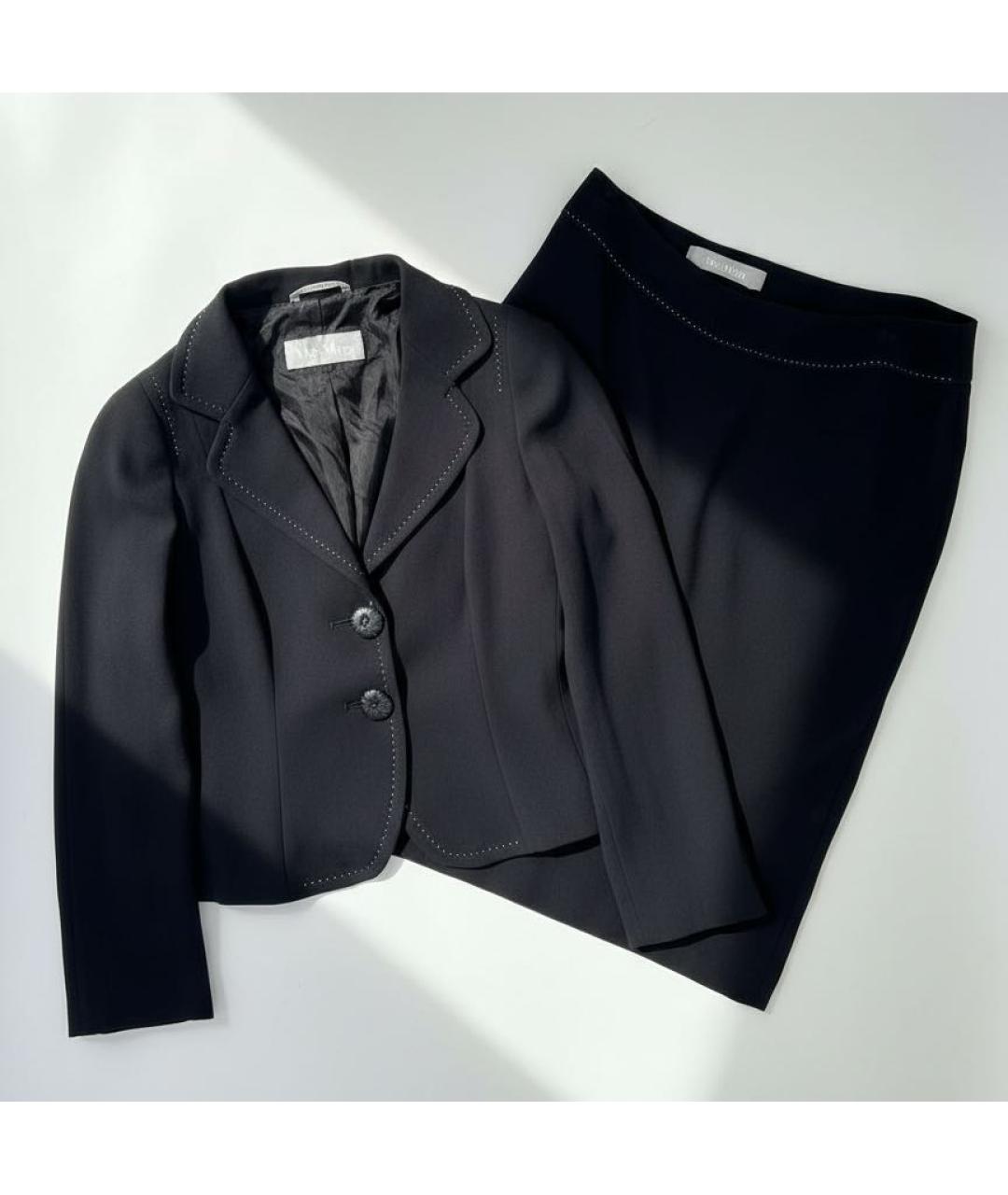 MAX MARA Черный вискозный костюм с юбками, фото 2