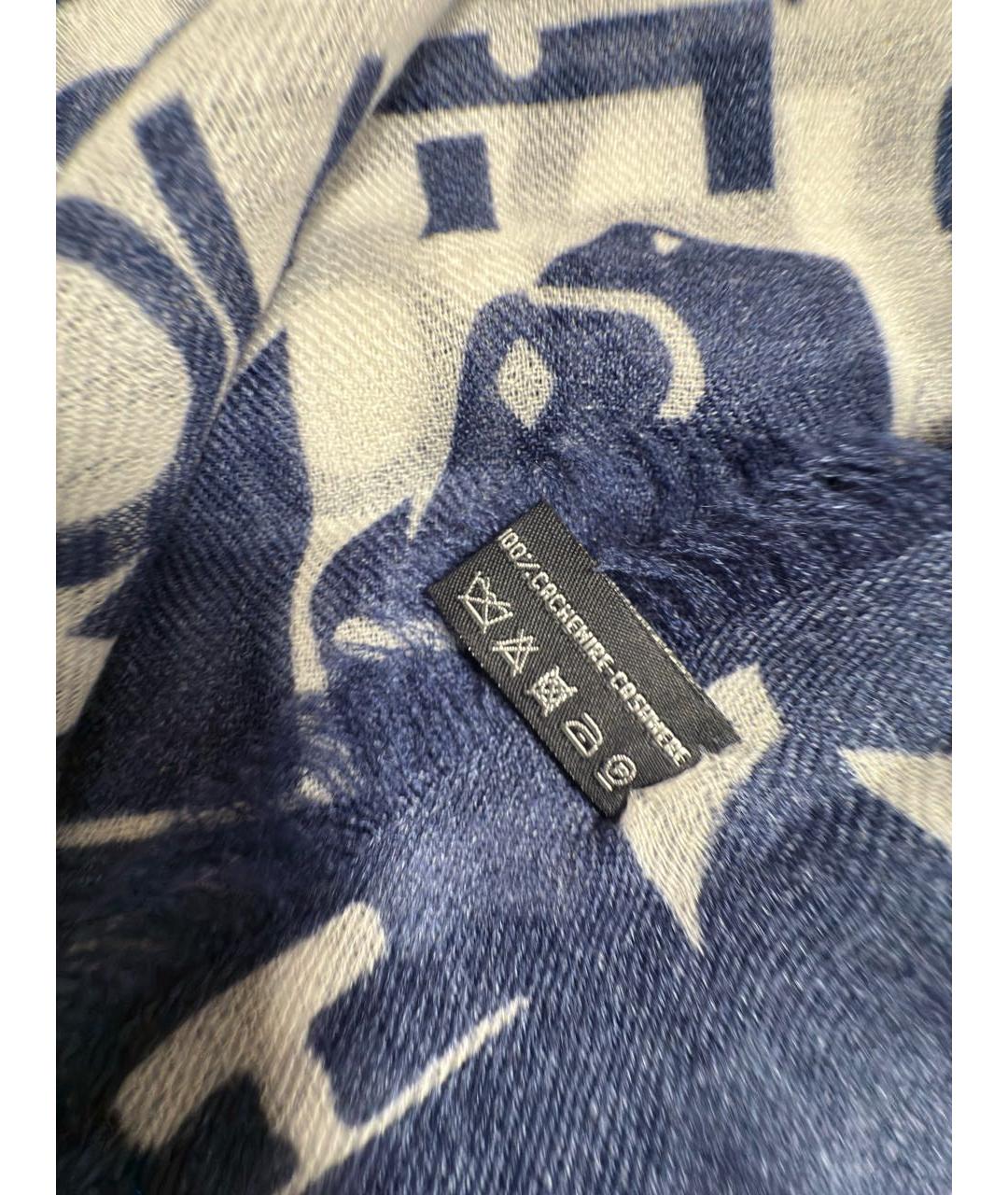 CHANEL Темно-синий кашемировый шарф, фото 3