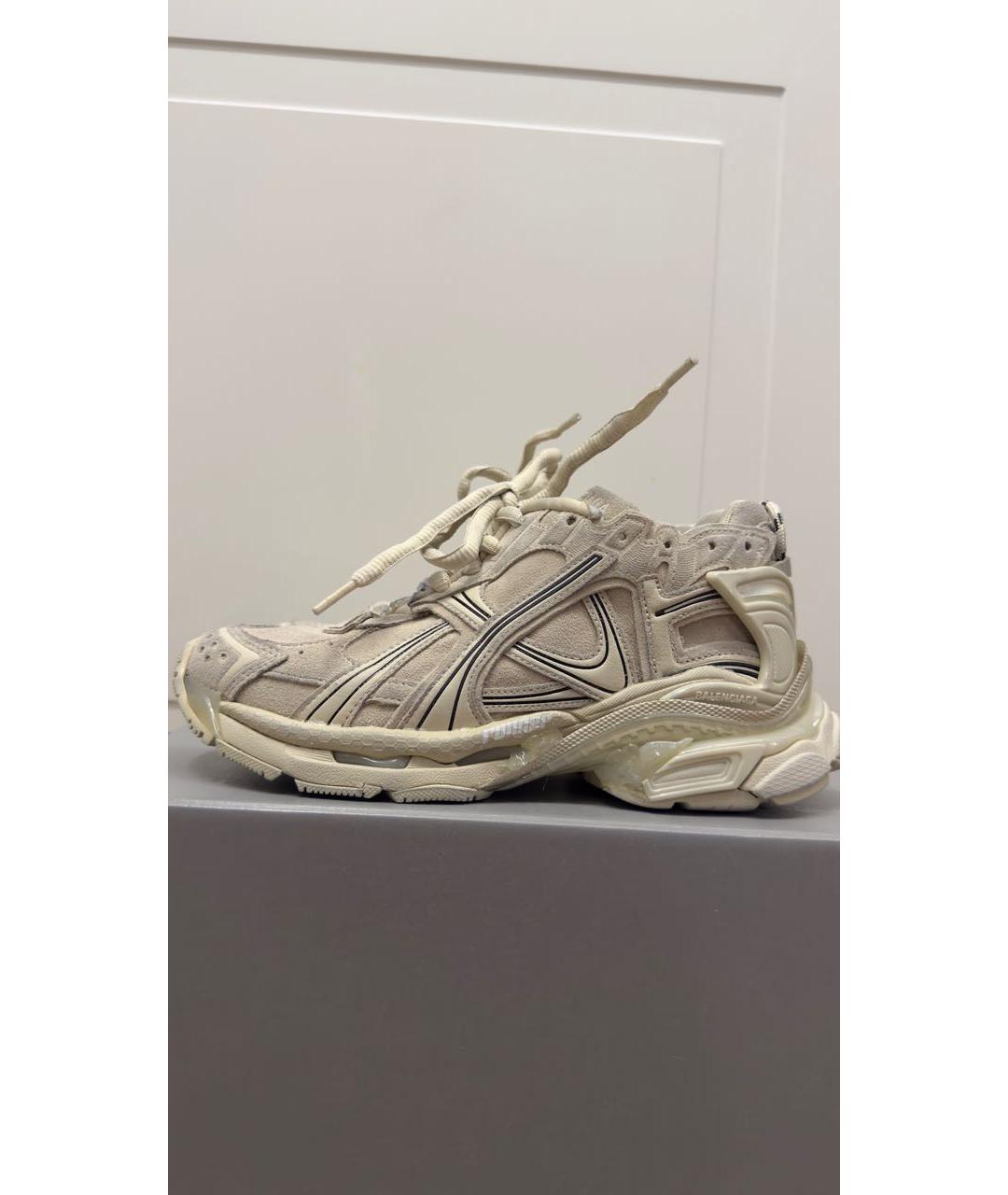 BALENCIAGA Бежевые замшевые кроссовки, фото 5