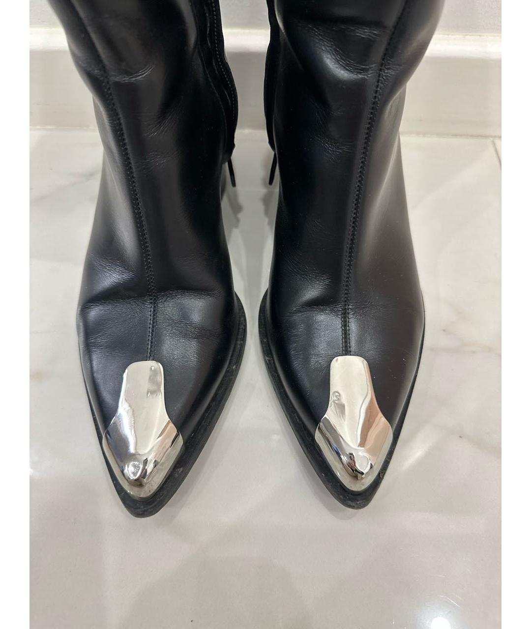 ALEXANDER MCQUEEN Черные кожаные полусапоги, фото 3