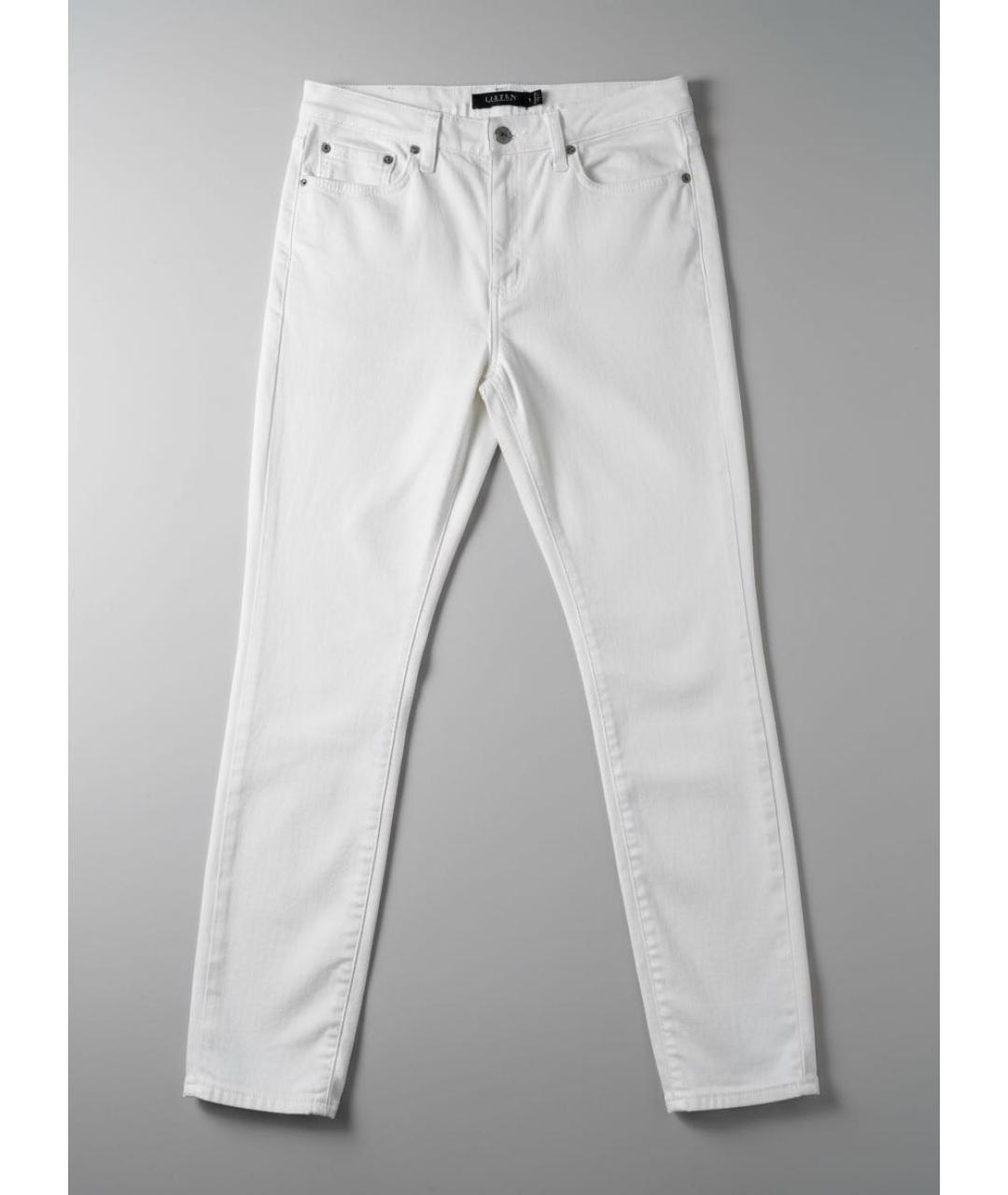 RALPH LAUREN Белые хлопковые джинсы слим, фото 7