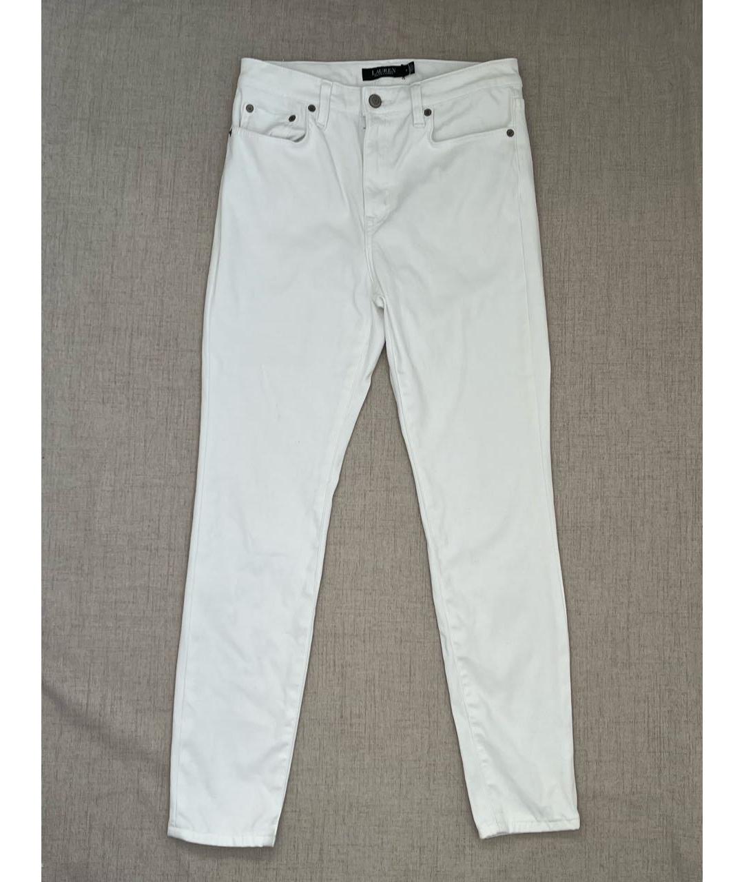RALPH LAUREN Белые хлопковые джинсы слим, фото 2